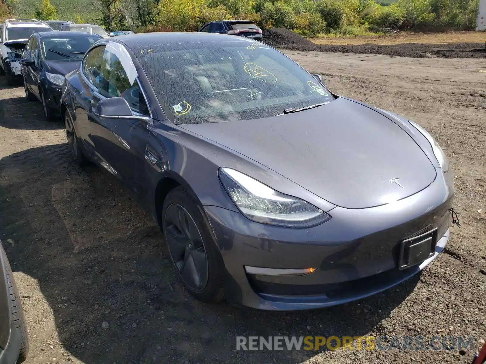 1 Photograph of a damaged car 5YJ3E1EB1KF386155 TESLA MODEL 3 2019