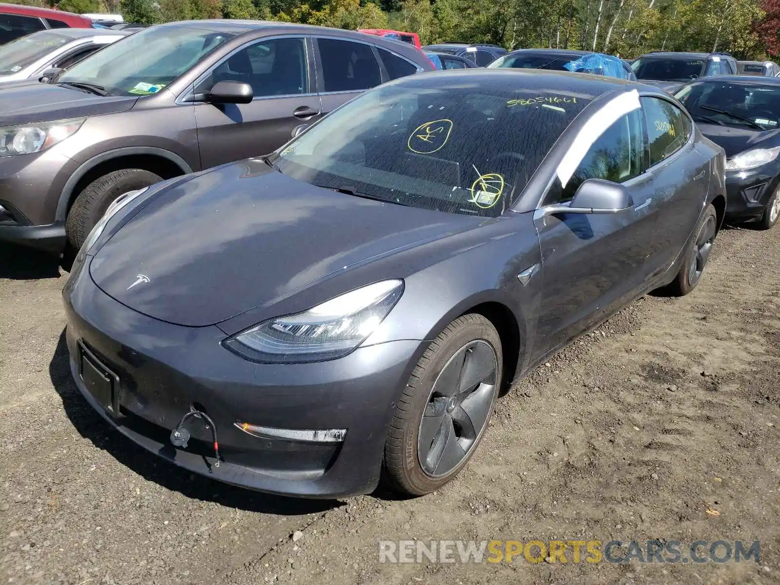 2 Photograph of a damaged car 5YJ3E1EB1KF386155 TESLA MODEL 3 2019