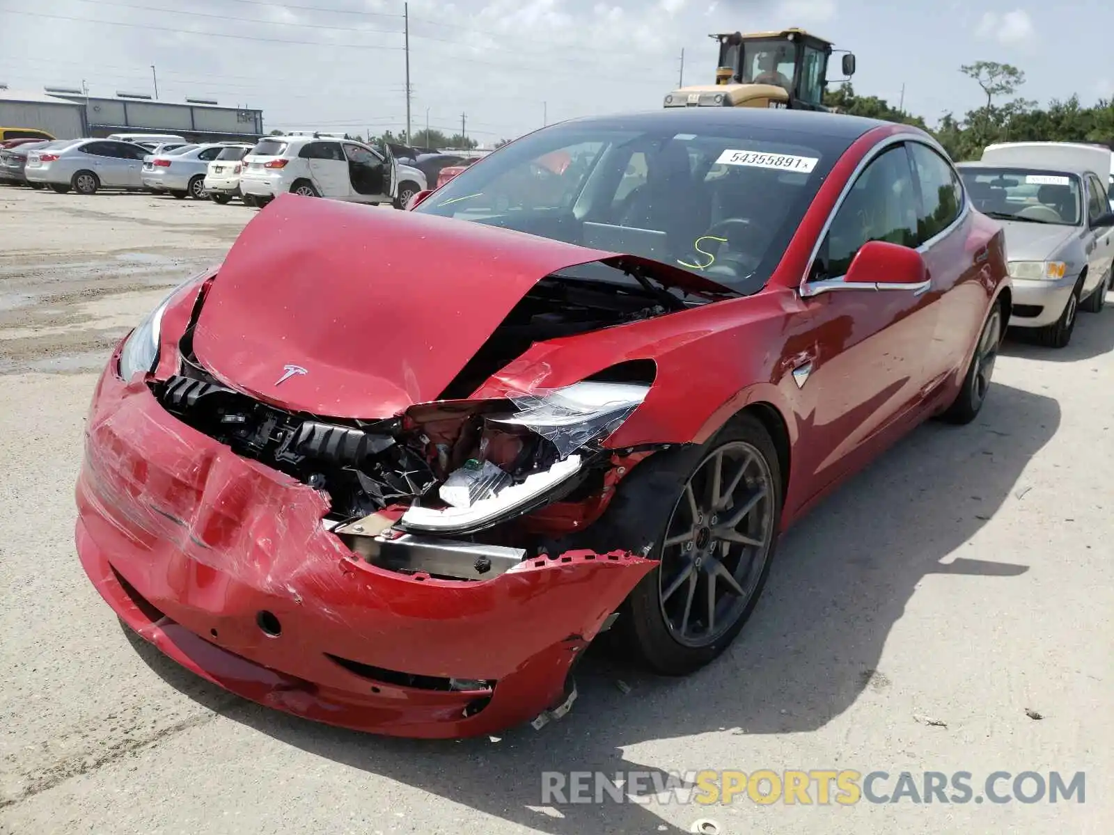 2 Photograph of a damaged car 5YJ3E1EB1KF387208 TESLA MODEL 3 2019