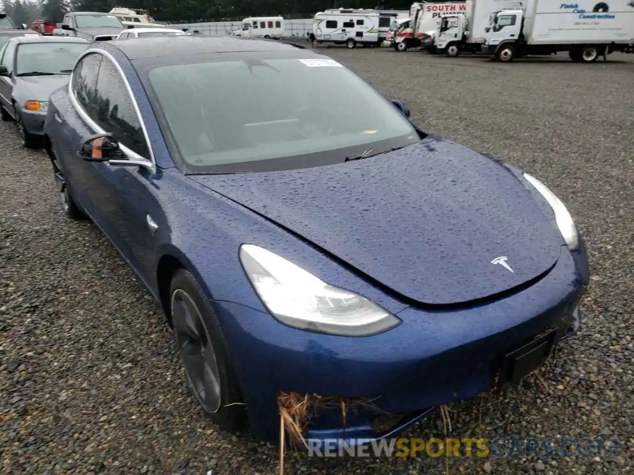 1 Photograph of a damaged car 5YJ3E1EB1KF387435 TESLA MODEL 3 2019