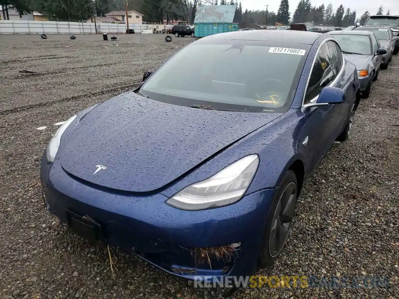 2 Photograph of a damaged car 5YJ3E1EB1KF387435 TESLA MODEL 3 2019