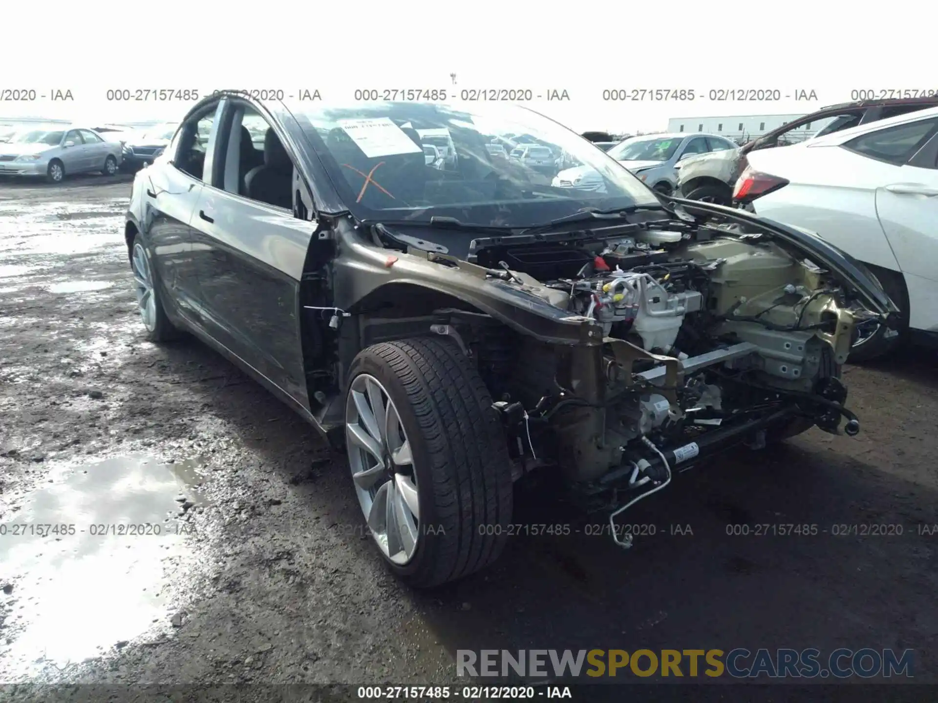 1 Photograph of a damaged car 5YJ3E1EB1KF388813 TESLA MODEL 3 2019