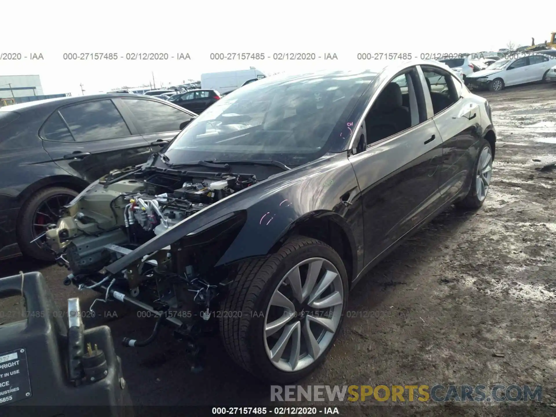 2 Photograph of a damaged car 5YJ3E1EB1KF388813 TESLA MODEL 3 2019