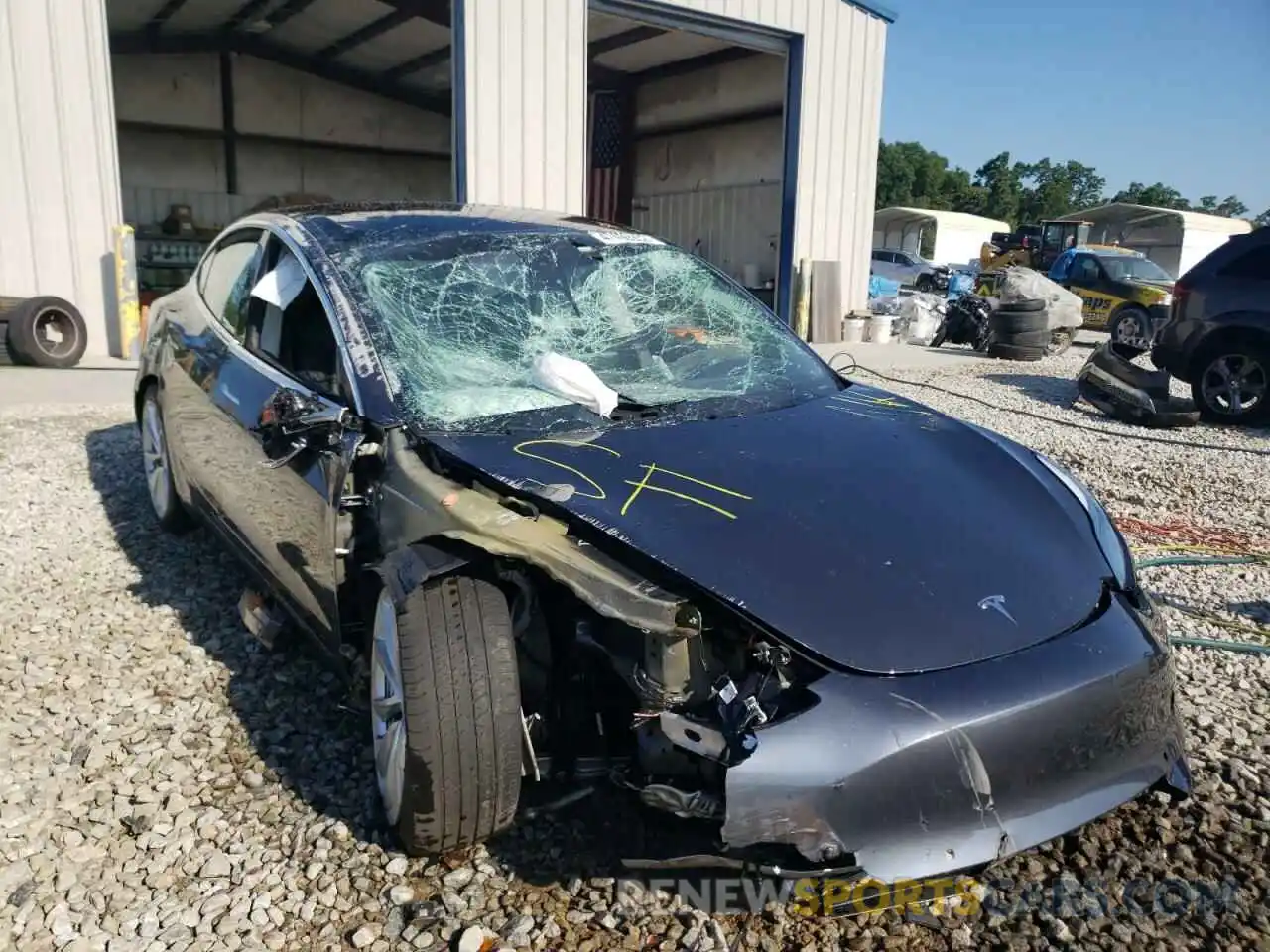 1 Photograph of a damaged car 5YJ3E1EB1KF389265 TESLA MODEL 3 2019