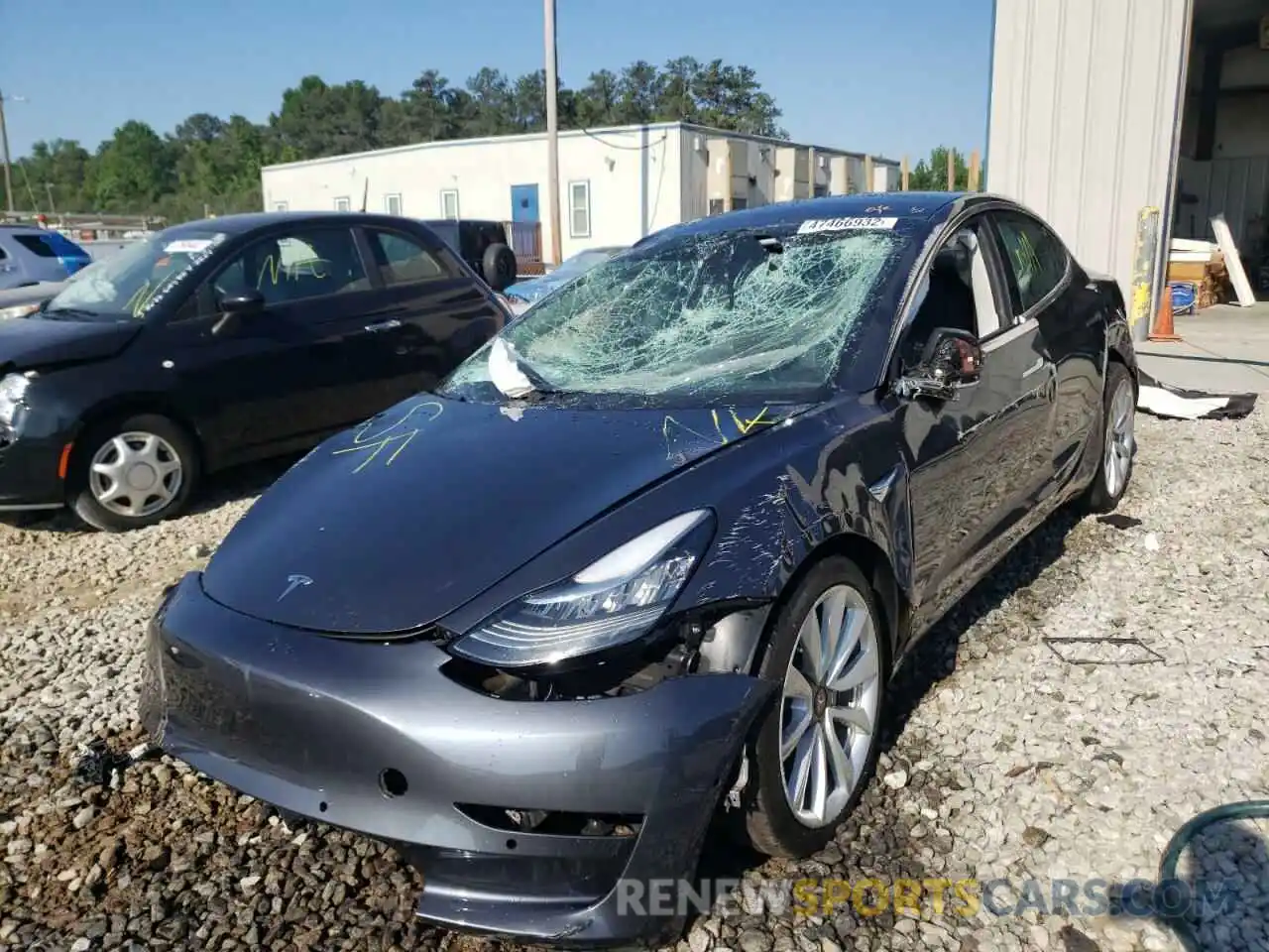 2 Photograph of a damaged car 5YJ3E1EB1KF389265 TESLA MODEL 3 2019