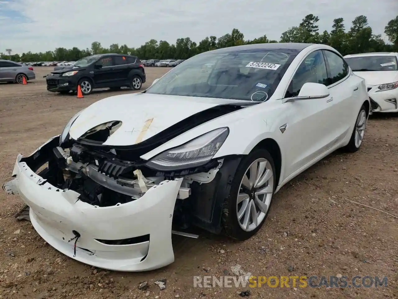 2 Photograph of a damaged car 5YJ3E1EB1KF390125 TESLA MODEL 3 2019