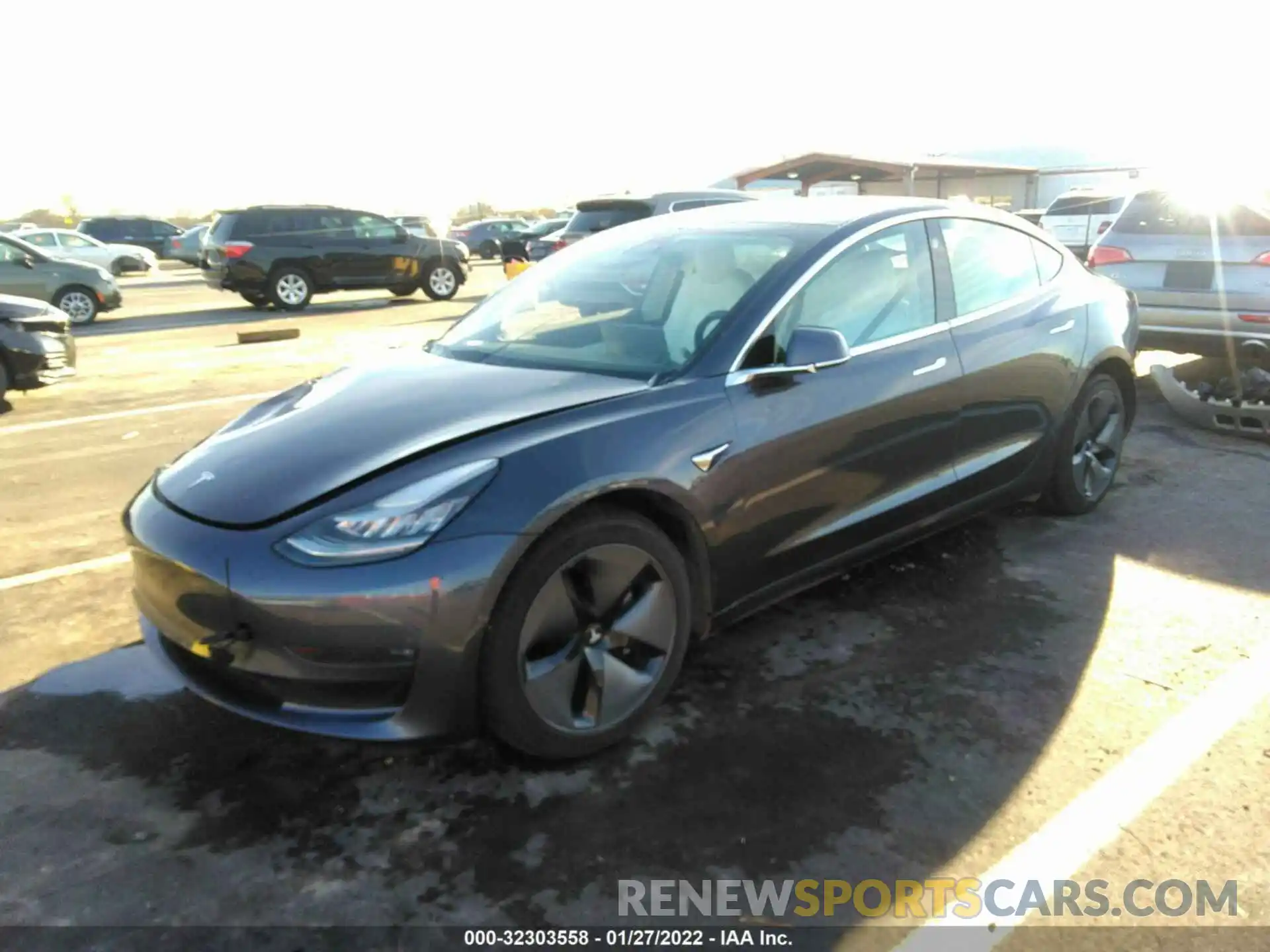 2 Photograph of a damaged car 5YJ3E1EB1KF390755 TESLA MODEL 3 2019