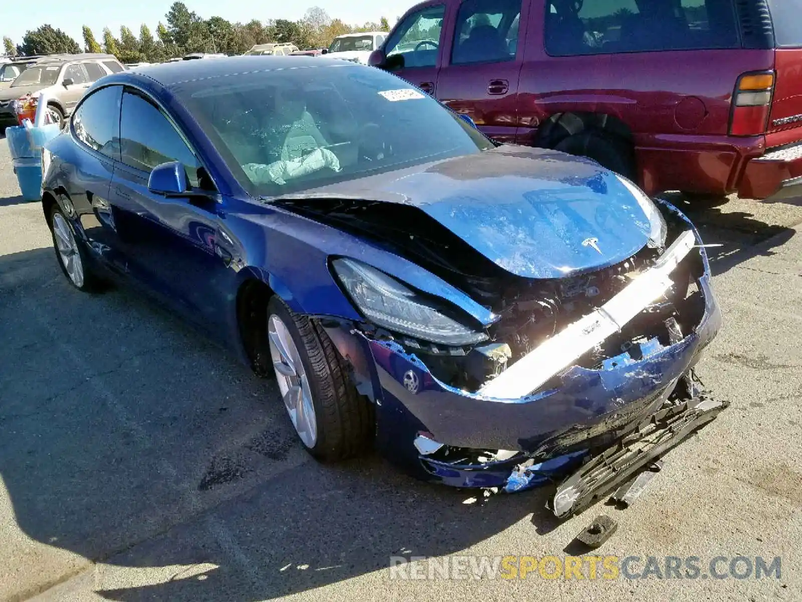 1 Photograph of a damaged car 5YJ3E1EB1KF392148 TESLA MODEL 3 2019