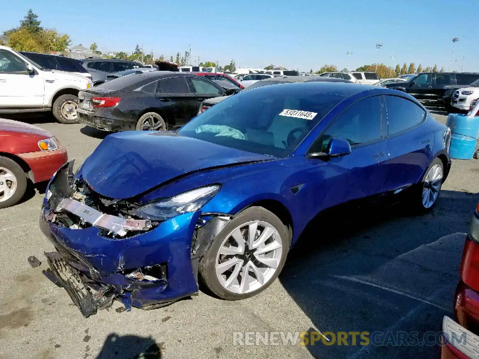 2 Photograph of a damaged car 5YJ3E1EB1KF392148 TESLA MODEL 3 2019