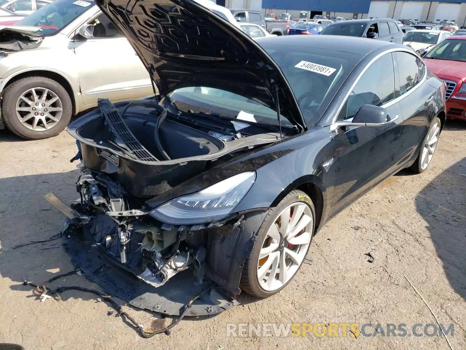 2 Photograph of a damaged car 5YJ3E1EB1KF393333 TESLA MODEL 3 2019