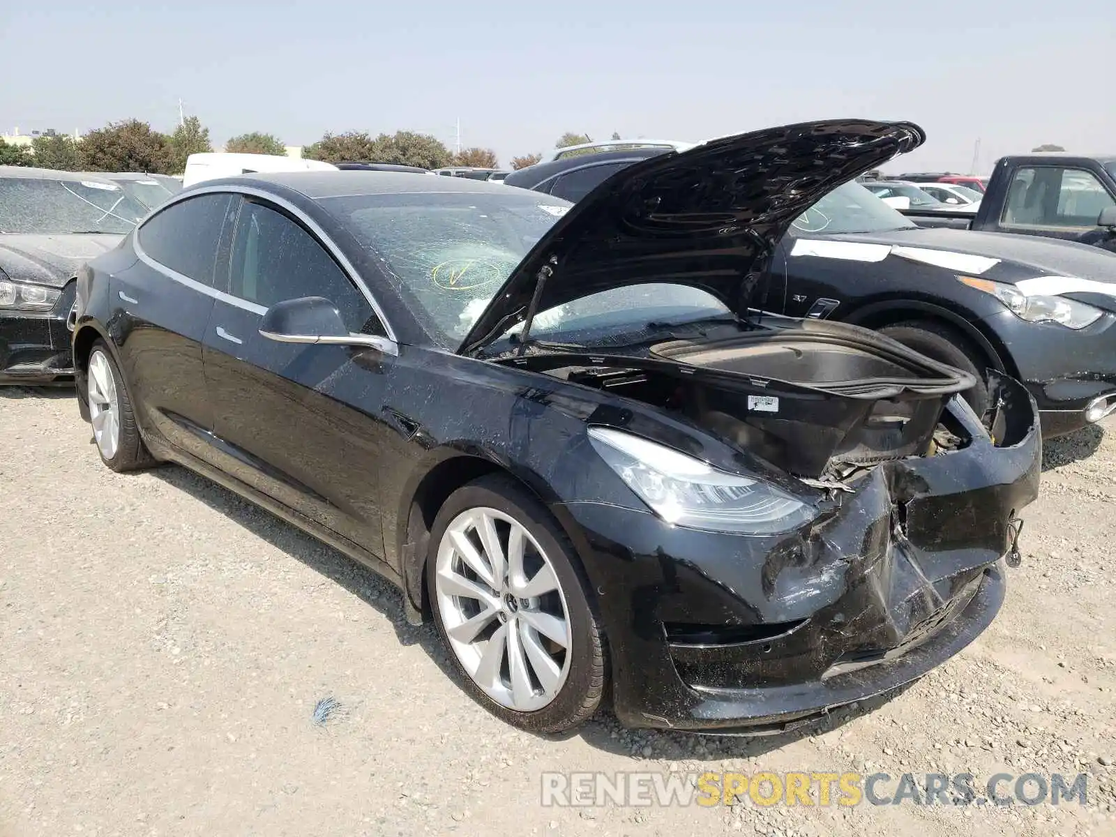 1 Photograph of a damaged car 5YJ3E1EB1KF406517 TESLA MODEL 3 2019