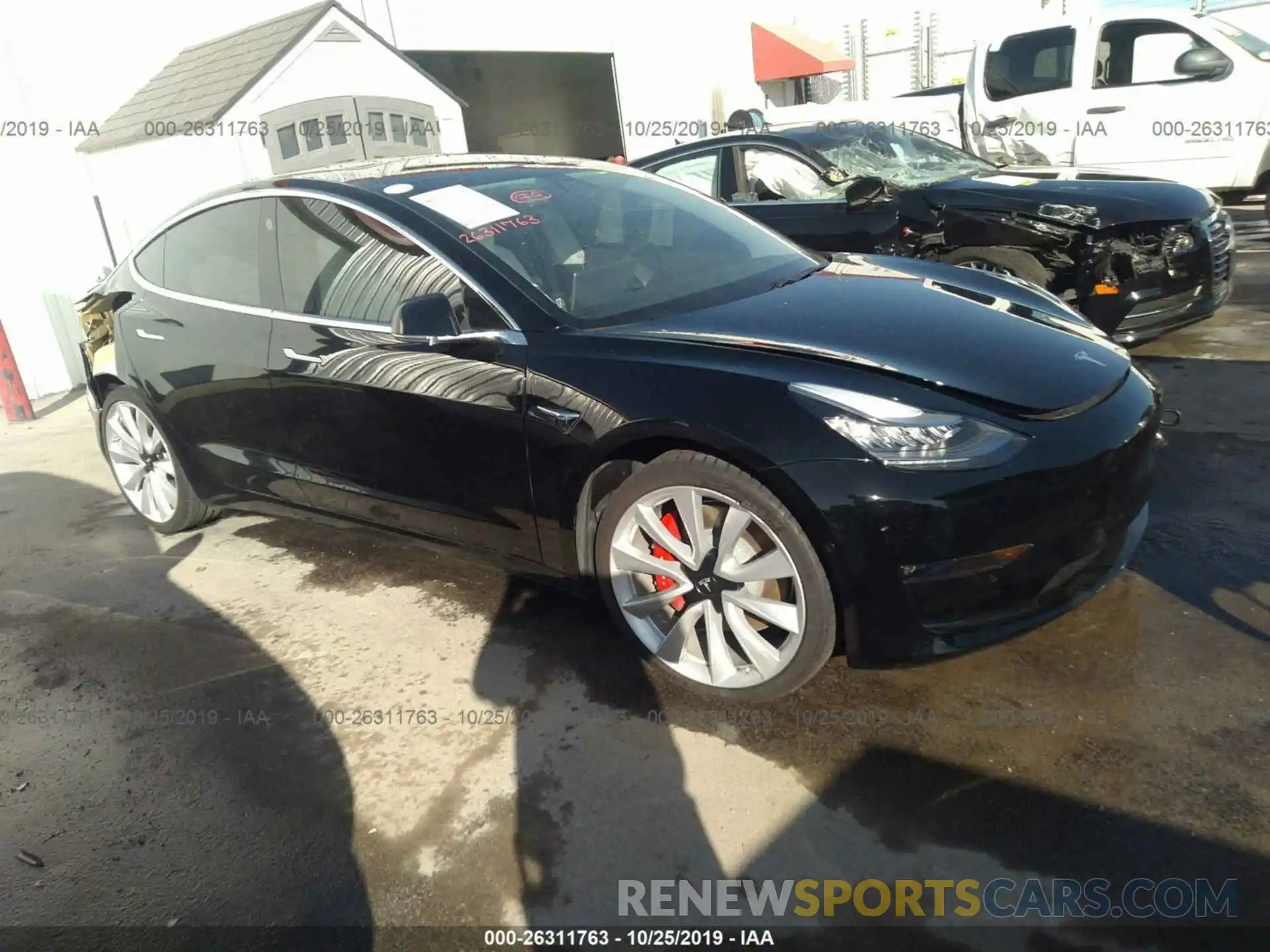 1 Photograph of a damaged car 5YJ3E1EB1KF413693 TESLA MODEL 3 2019