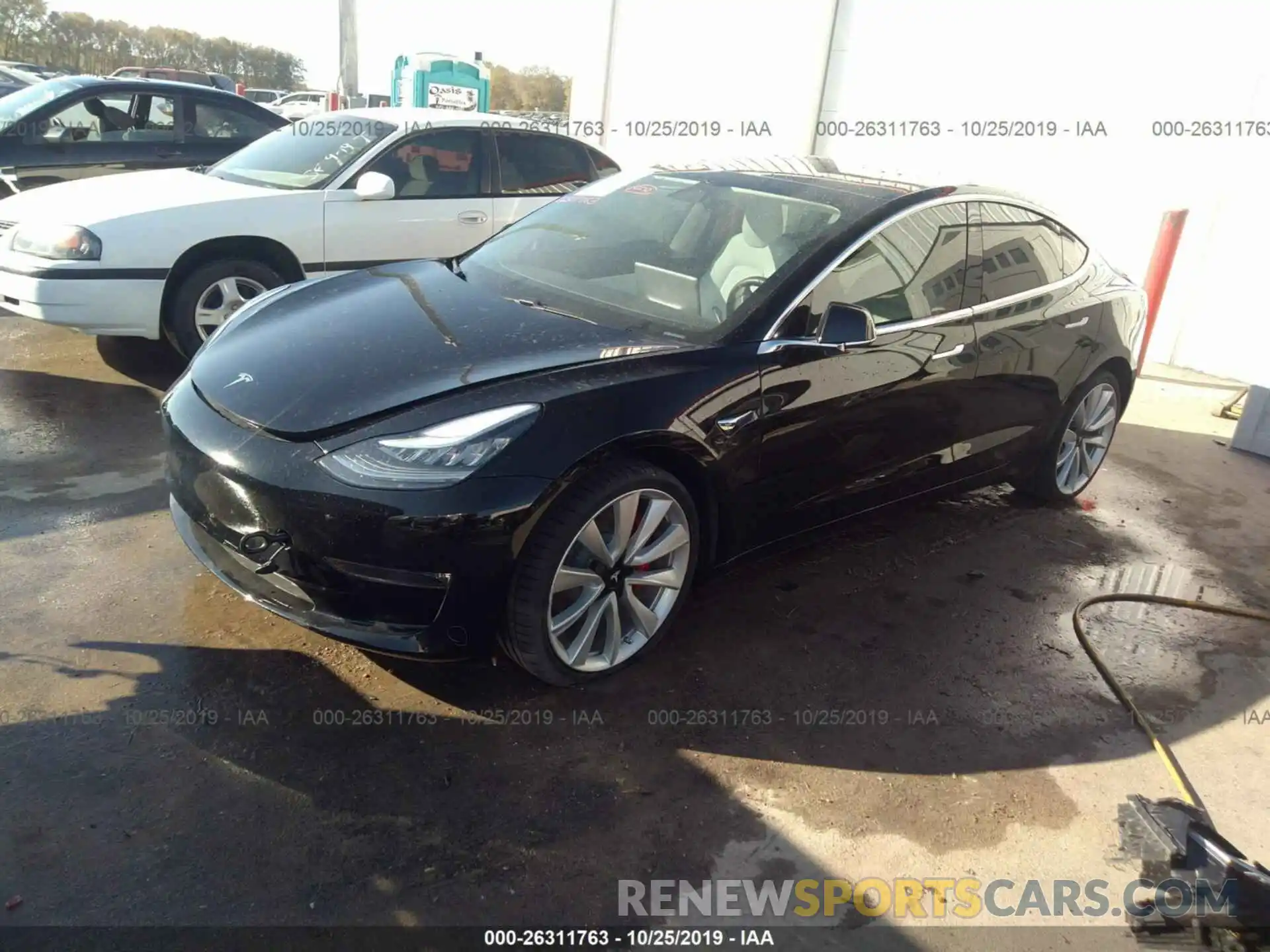 2 Photograph of a damaged car 5YJ3E1EB1KF413693 TESLA MODEL 3 2019