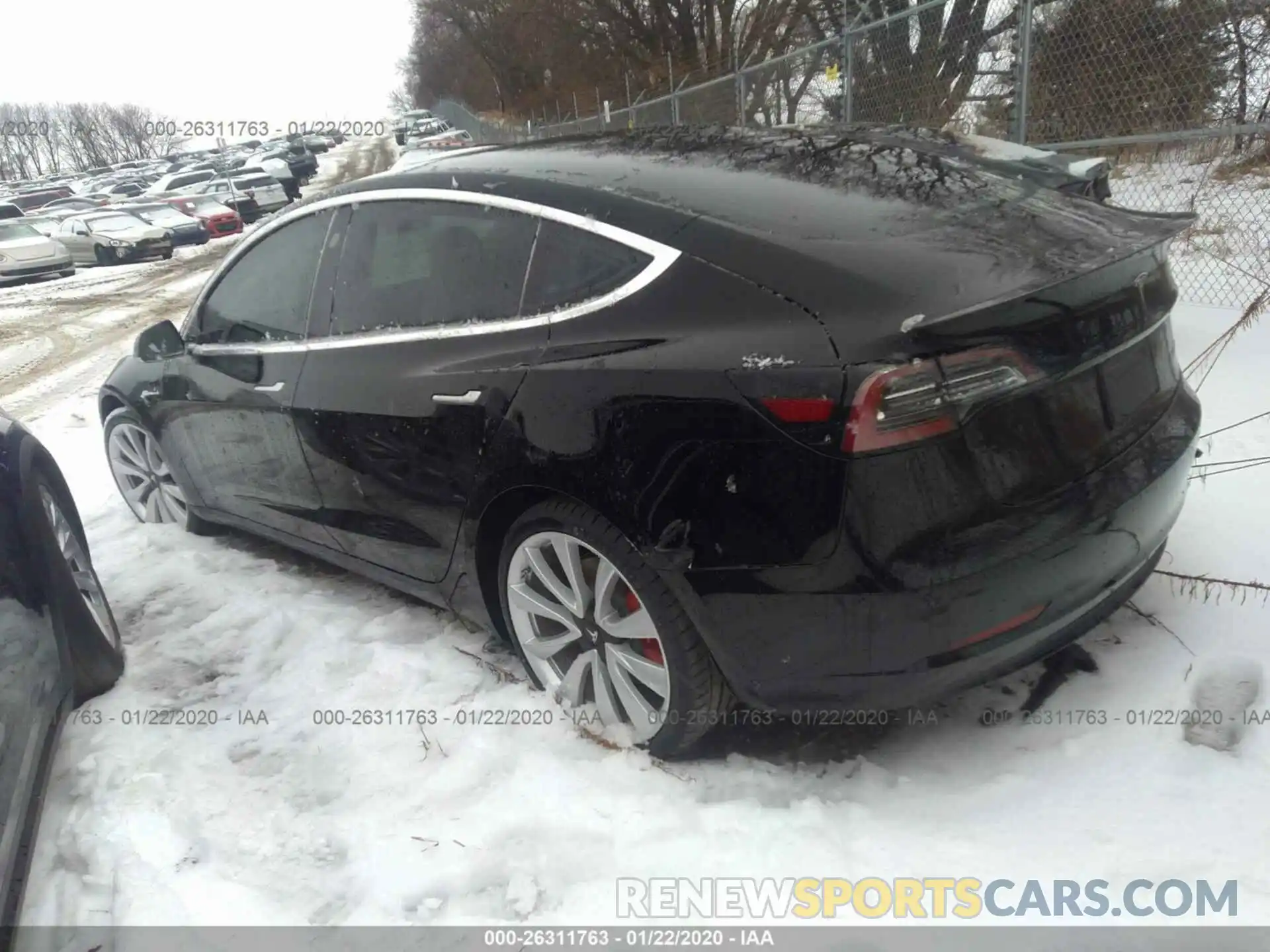 3 Photograph of a damaged car 5YJ3E1EB1KF413693 TESLA MODEL 3 2019