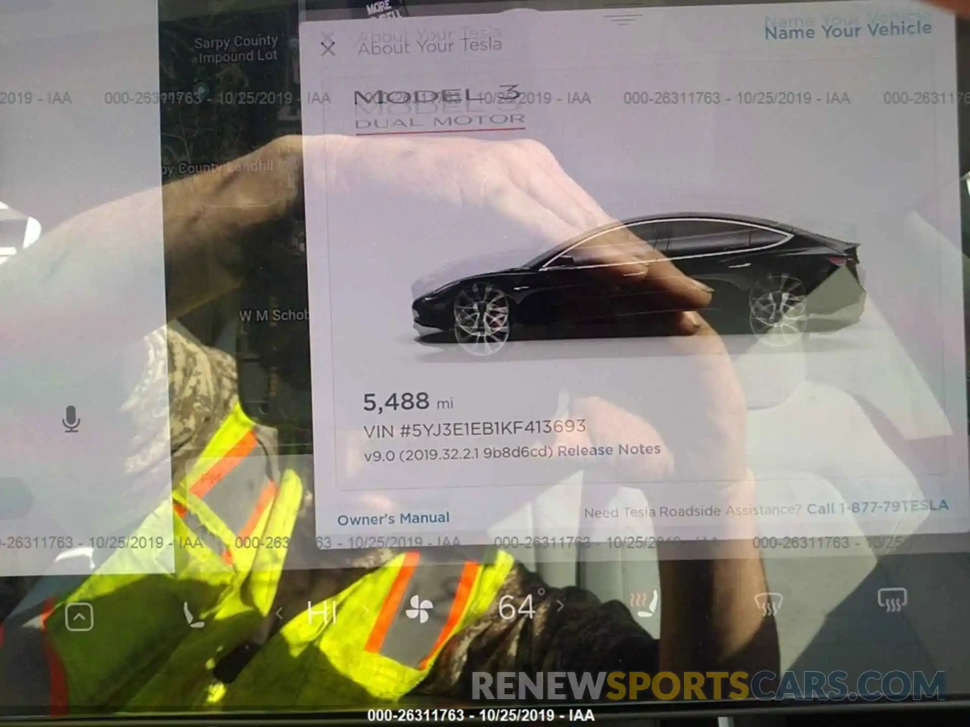 7 Photograph of a damaged car 5YJ3E1EB1KF413693 TESLA MODEL 3 2019