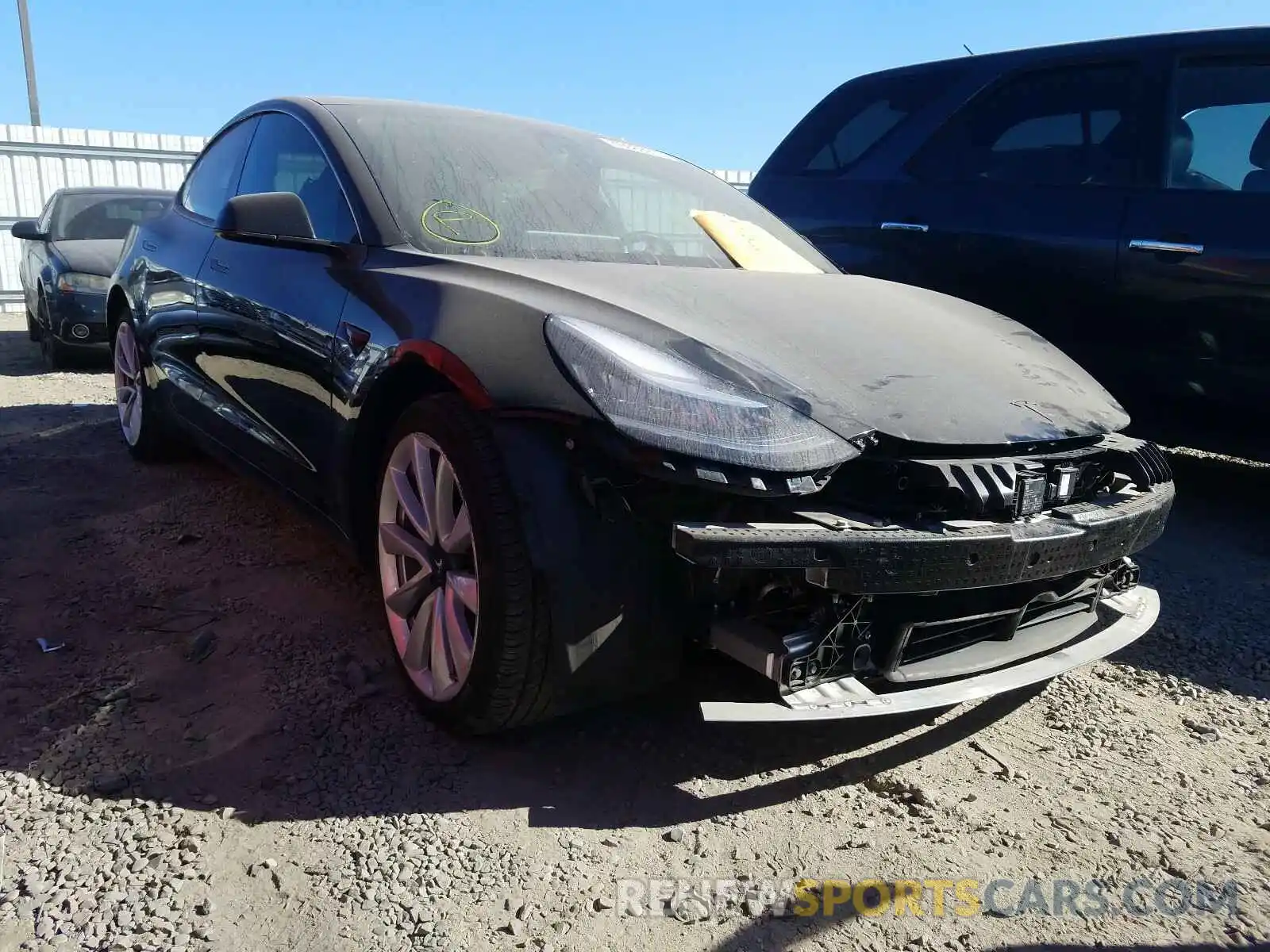 1 Photograph of a damaged car 5YJ3E1EB1KF418425 TESLA MODEL 3 2019