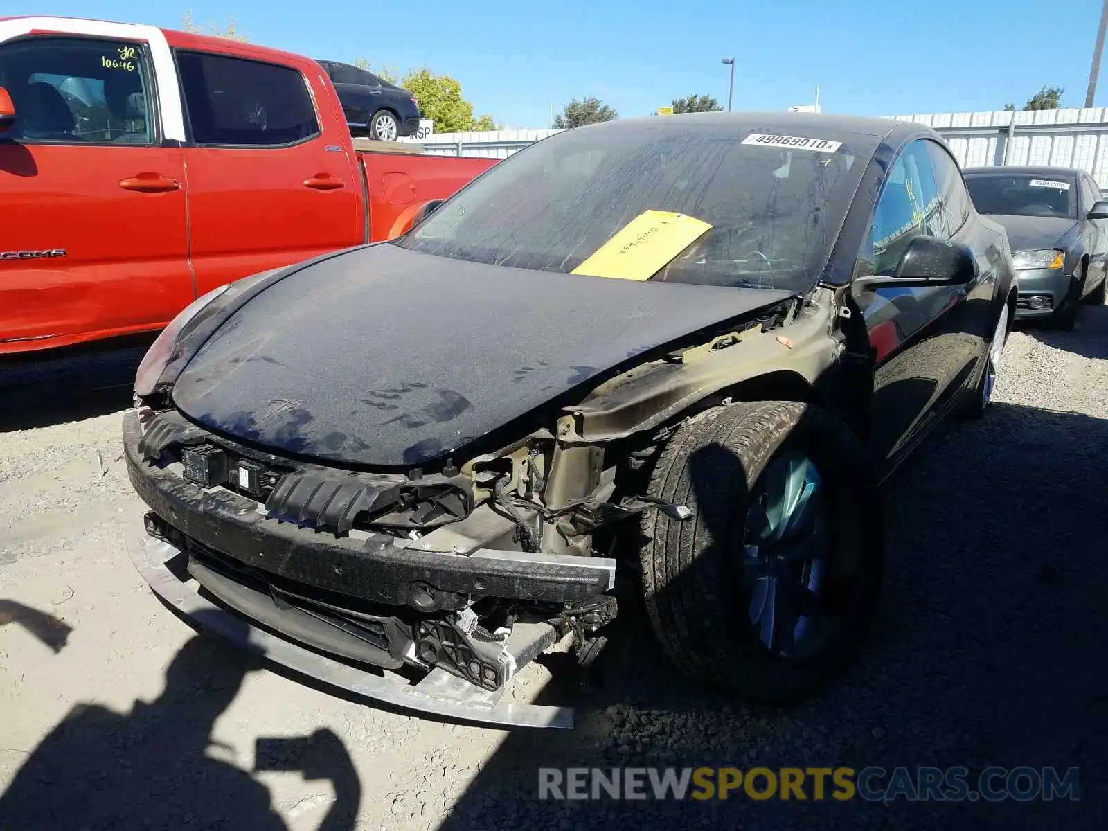 2 Photograph of a damaged car 5YJ3E1EB1KF418425 TESLA MODEL 3 2019