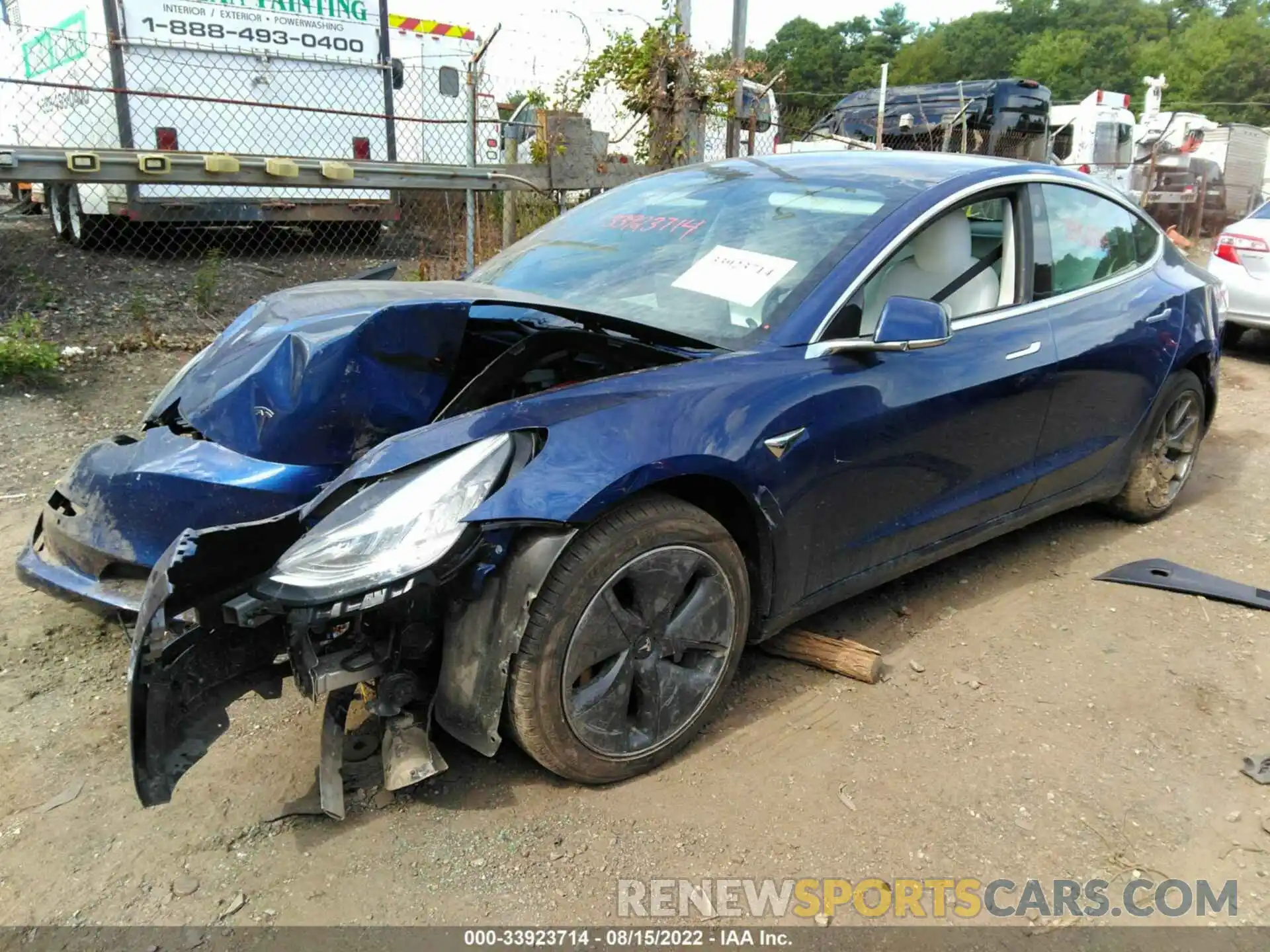 2 Photograph of a damaged car 5YJ3E1EB1KF421504 TESLA MODEL 3 2019