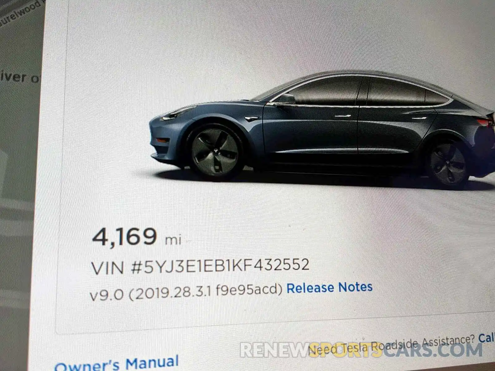 8 Photograph of a damaged car 5YJ3E1EB1KF432552 TESLA MODEL 3 2019