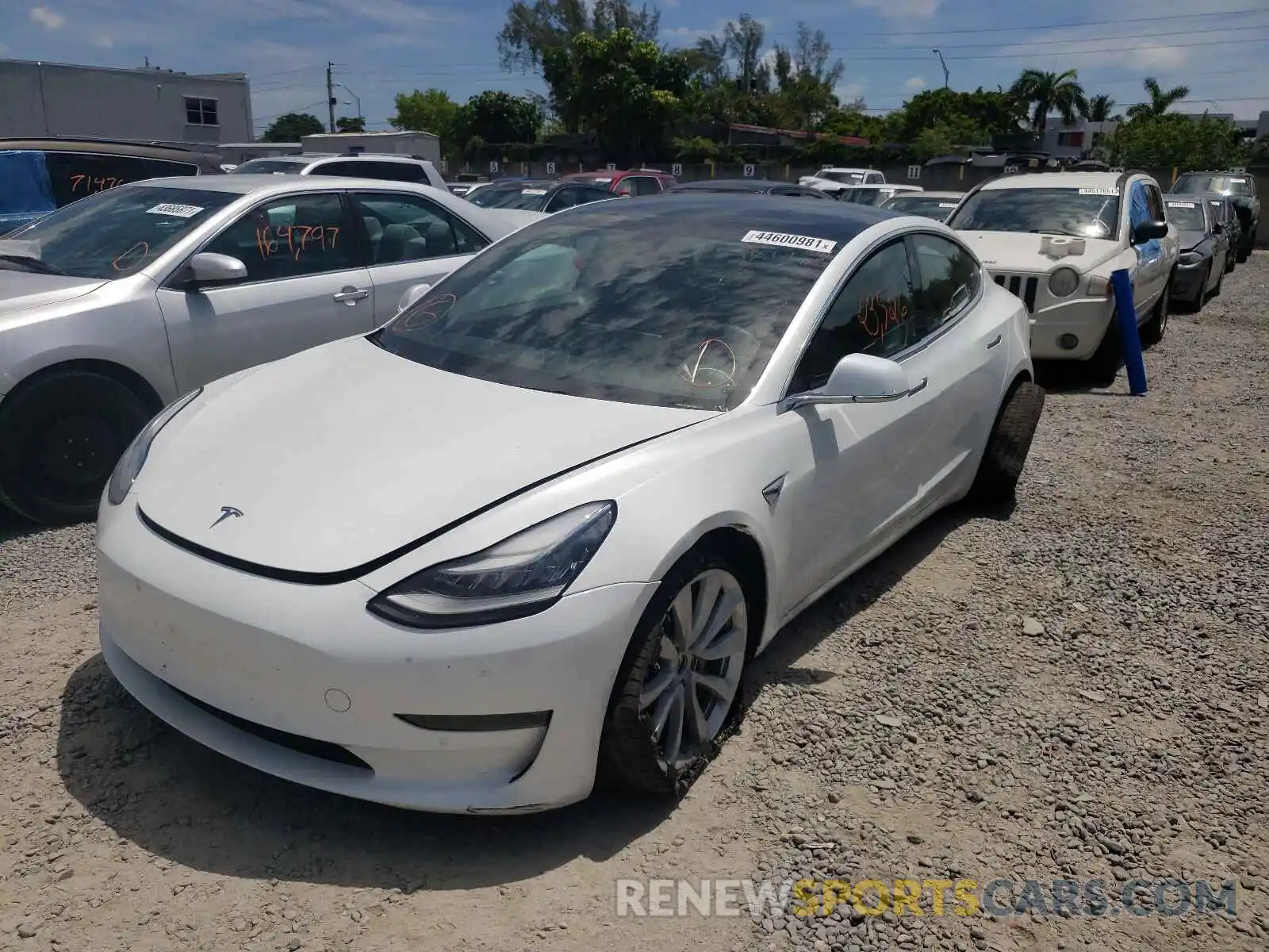 2 Photograph of a damaged car 5YJ3E1EB1KF434138 TESLA MODEL 3 2019