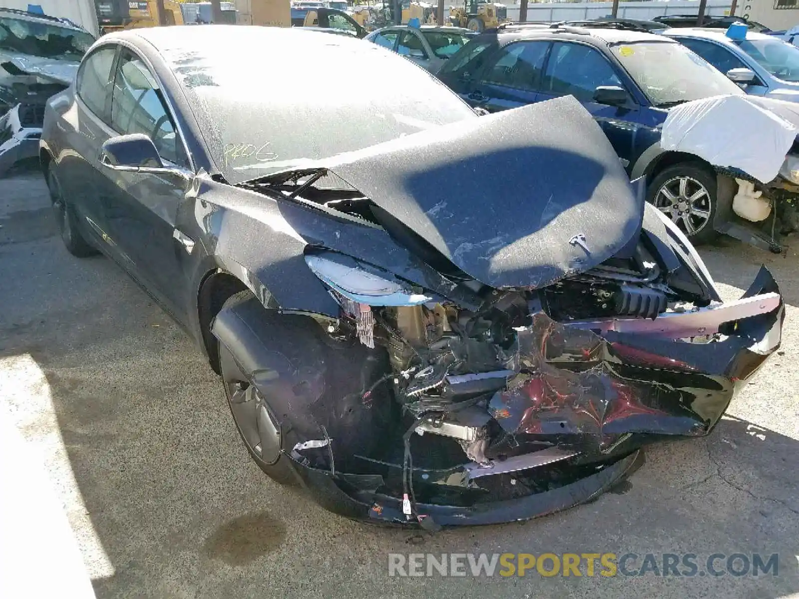 1 Photograph of a damaged car 5YJ3E1EB1KF451375 TESLA MODEL 3 2019