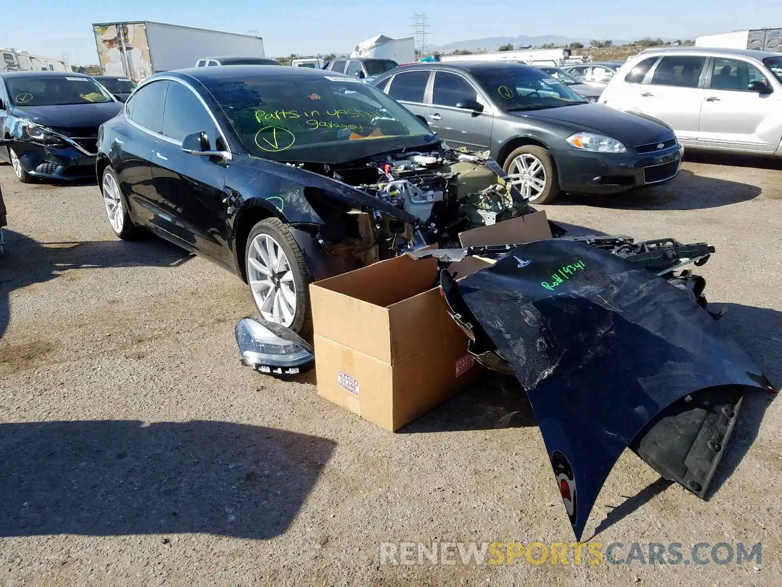 1 Photograph of a damaged car 5YJ3E1EB1KF453353 TESLA MODEL 3 2019