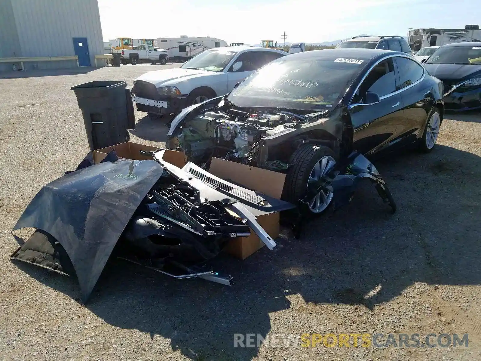 2 Photograph of a damaged car 5YJ3E1EB1KF453353 TESLA MODEL 3 2019