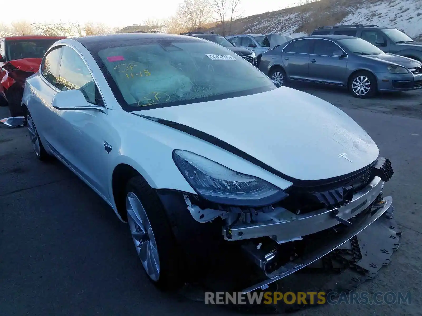 1 Photograph of a damaged car 5YJ3E1EB1KF454728 TESLA MODEL 3 2019