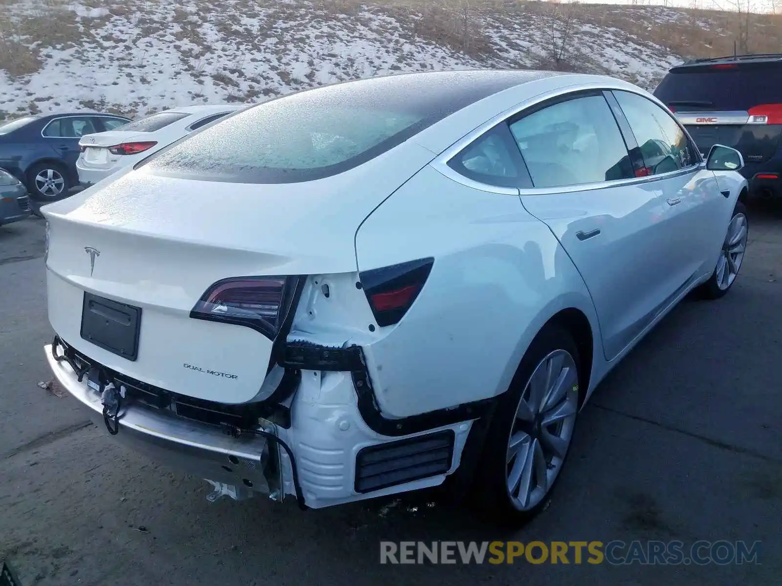 4 Photograph of a damaged car 5YJ3E1EB1KF454728 TESLA MODEL 3 2019