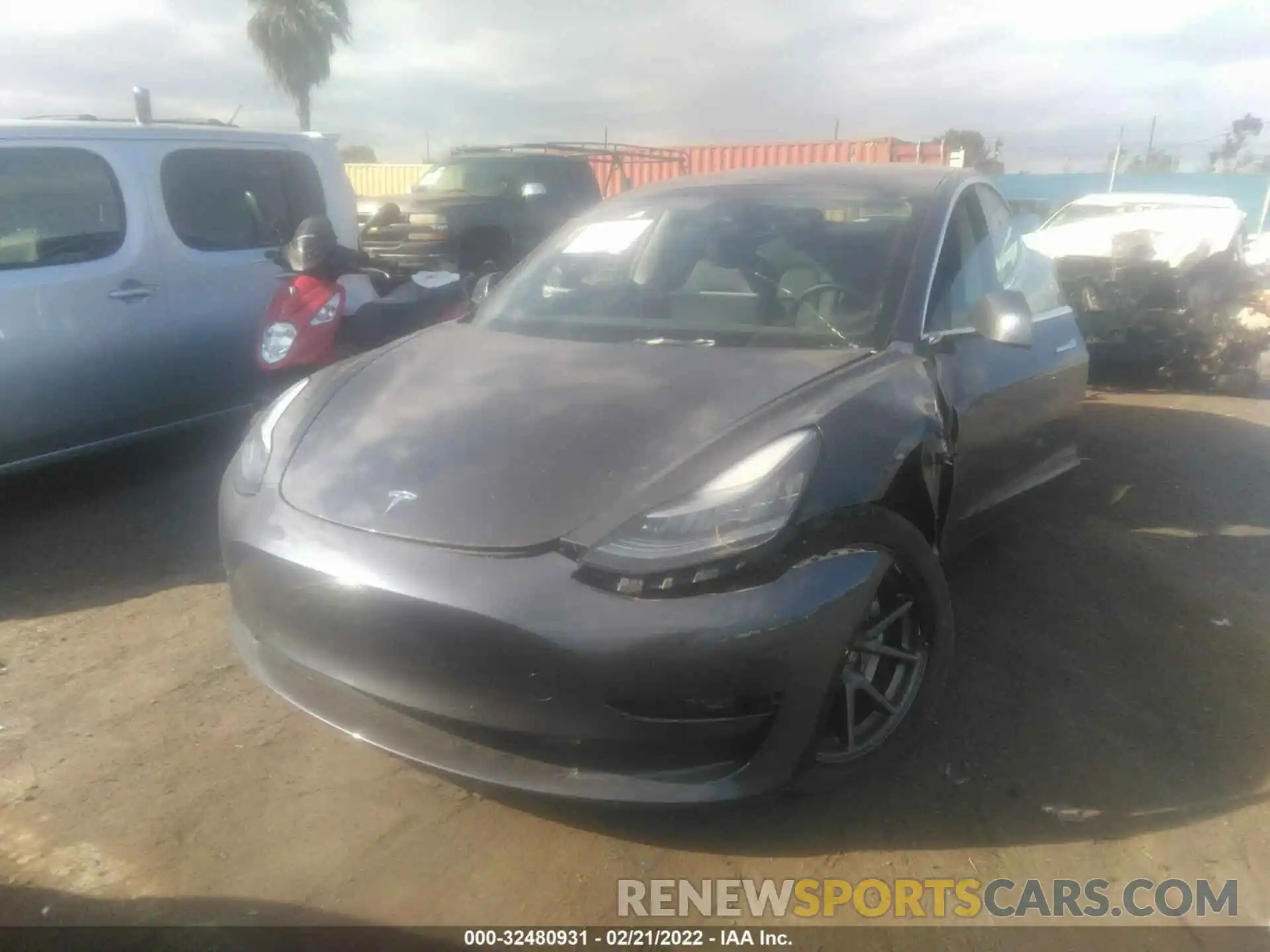 2 Photograph of a damaged car 5YJ3E1EB1KF481279 TESLA MODEL 3 2019