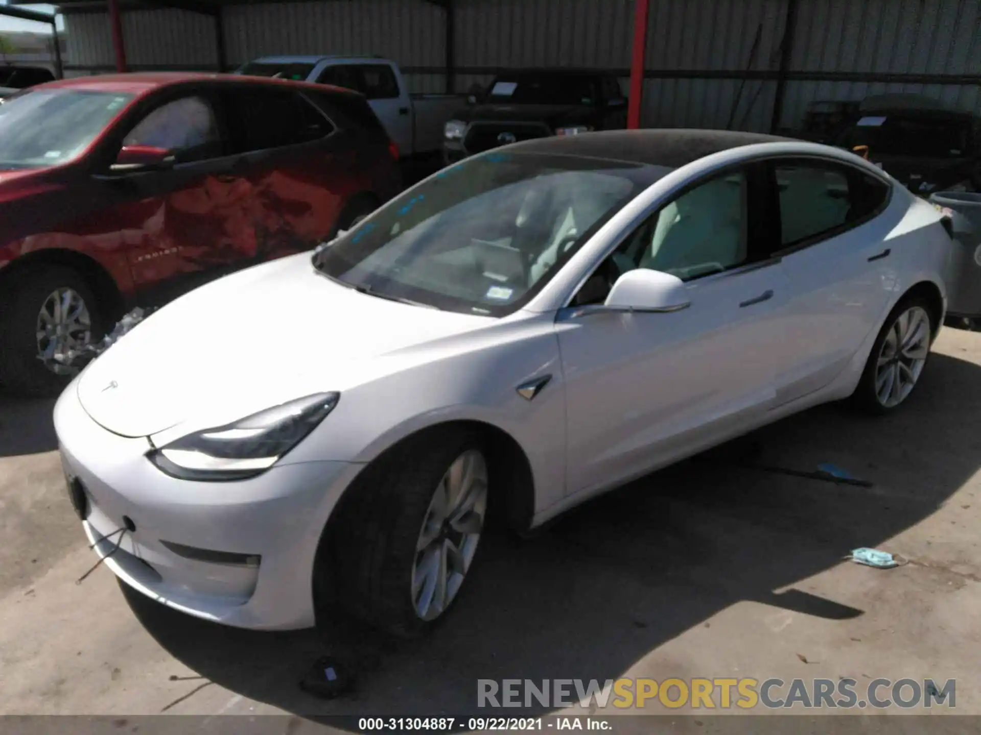 2 Photograph of a damaged car 5YJ3E1EB1KF487499 TESLA MODEL 3 2019