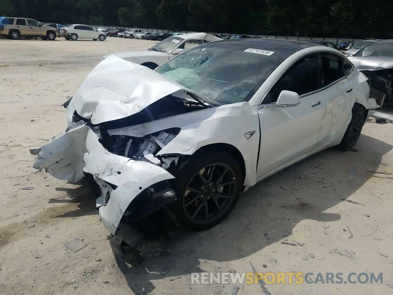 2 Photograph of a damaged car 5YJ3E1EB1KF493500 TESLA MODEL 3 2019