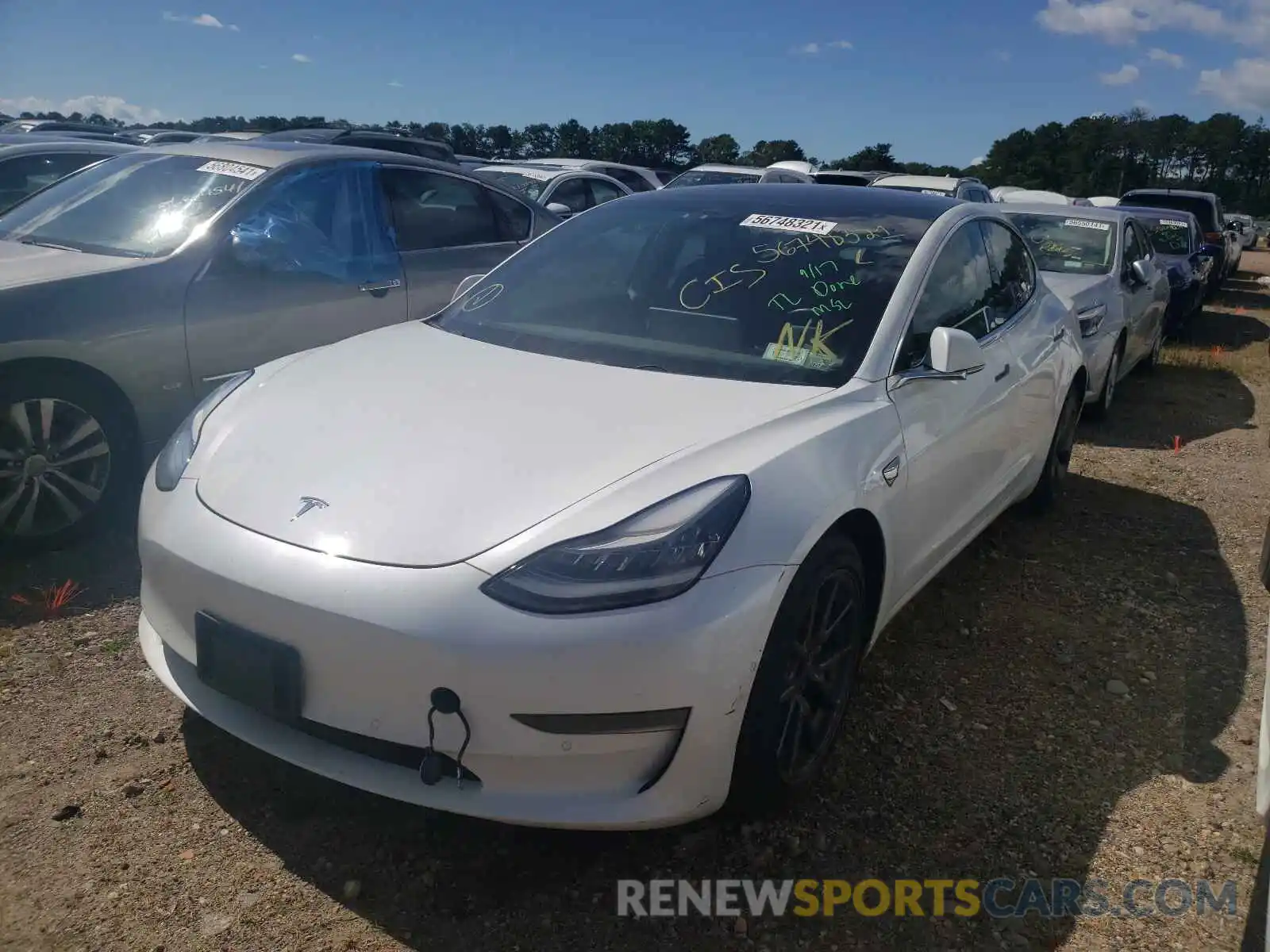 2 Photograph of a damaged car 5YJ3E1EB1KF493528 TESLA MODEL 3 2019