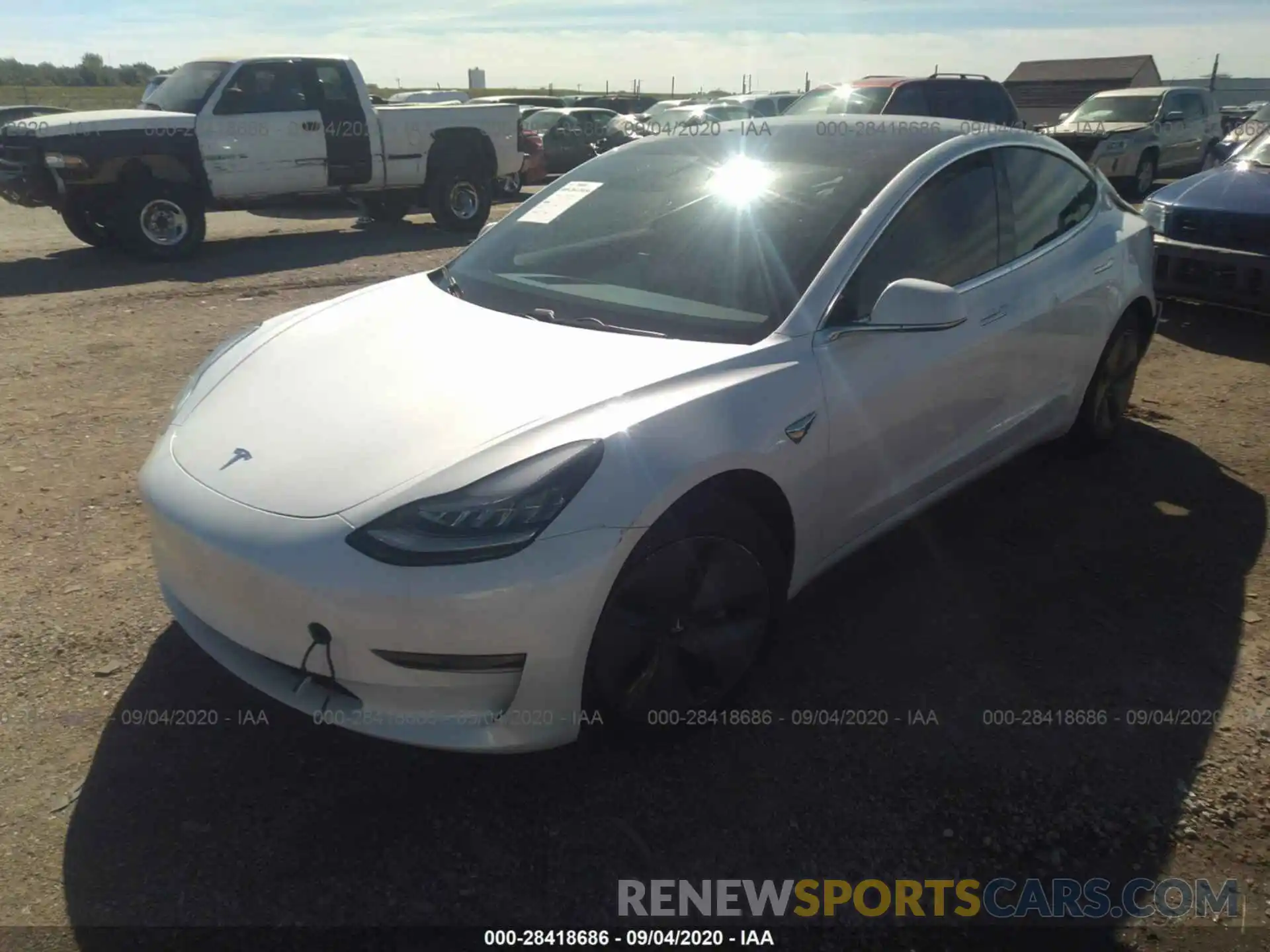 2 Photograph of a damaged car 5YJ3E1EB1KF494548 TESLA MODEL 3 2019