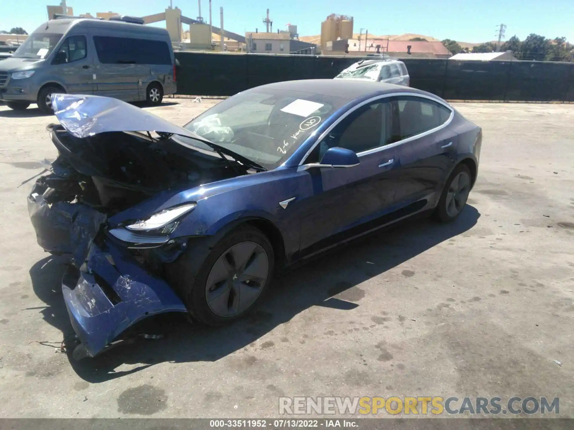 2 Photograph of a damaged car 5YJ3E1EB1KF497269 TESLA MODEL 3 2019