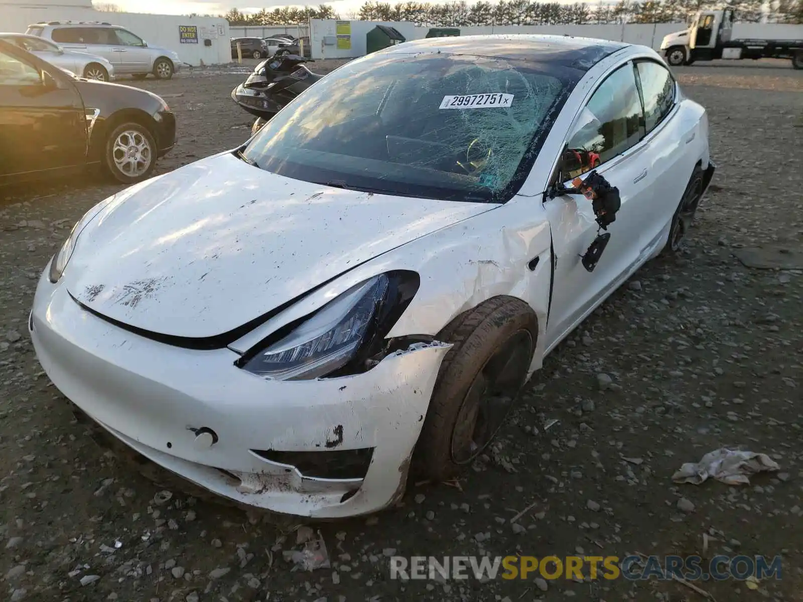 2 Photograph of a damaged car 5YJ3E1EB1KF510702 TESLA MODEL 3 2019