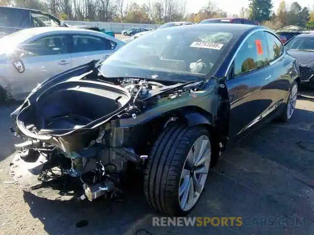 2 Photograph of a damaged car 5YJ3E1EB1KF528732 TESLA MODEL 3 2019