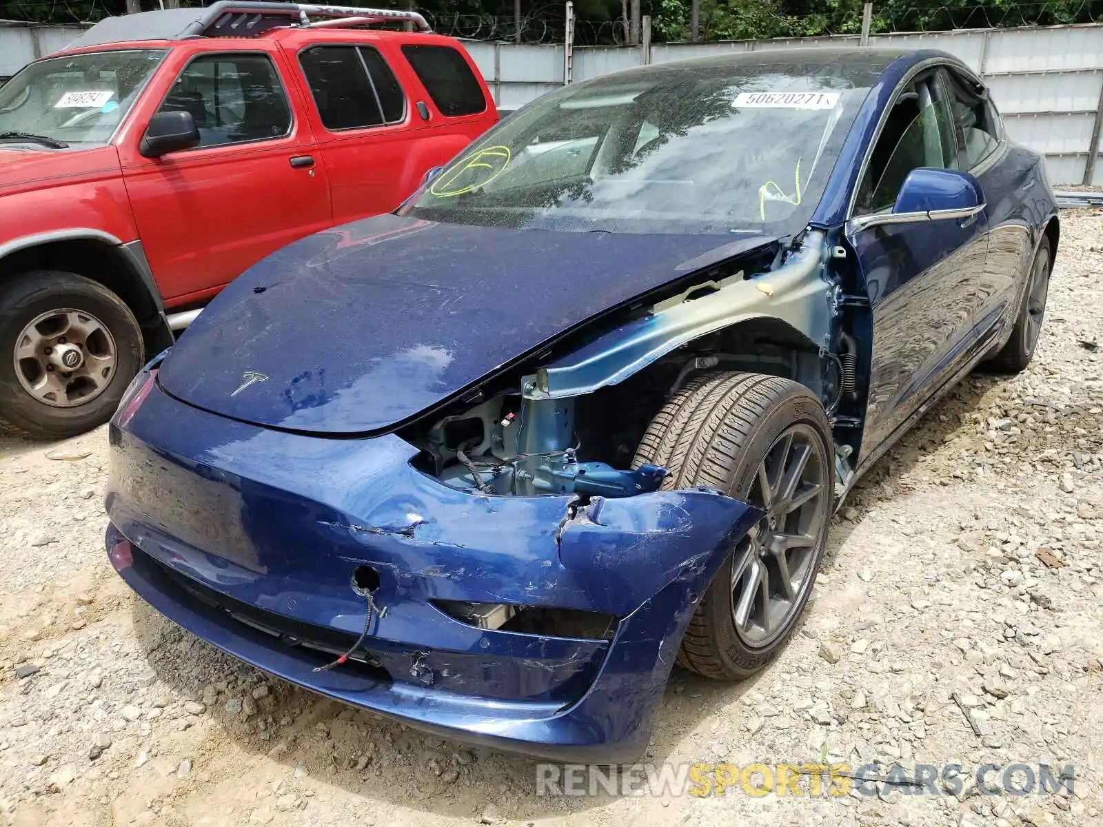 2 Photograph of a damaged car 5YJ3E1EB1KF533400 TESLA MODEL 3 2019