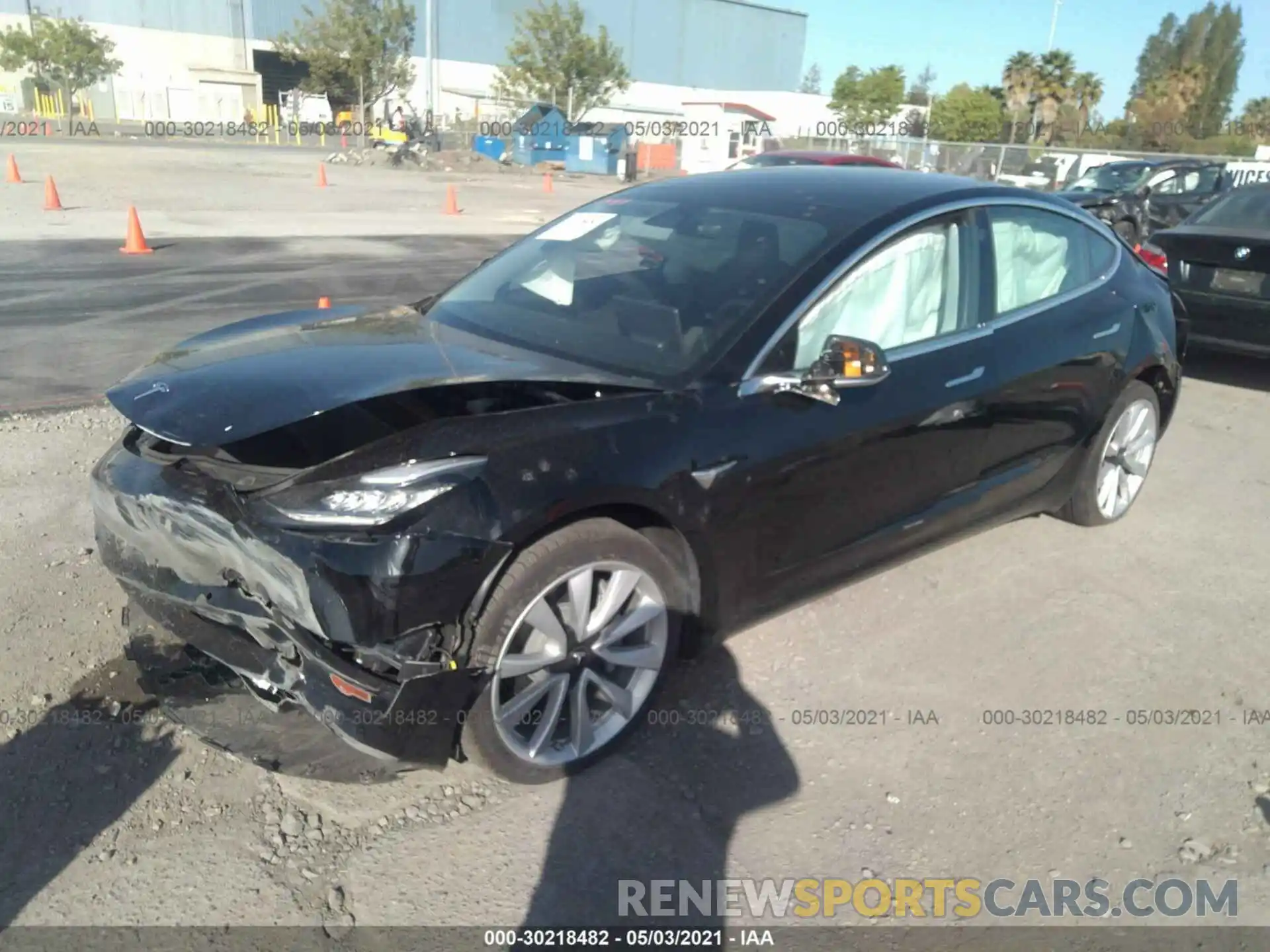 2 Photograph of a damaged car 5YJ3E1EB1KF535180 TESLA MODEL 3 2019