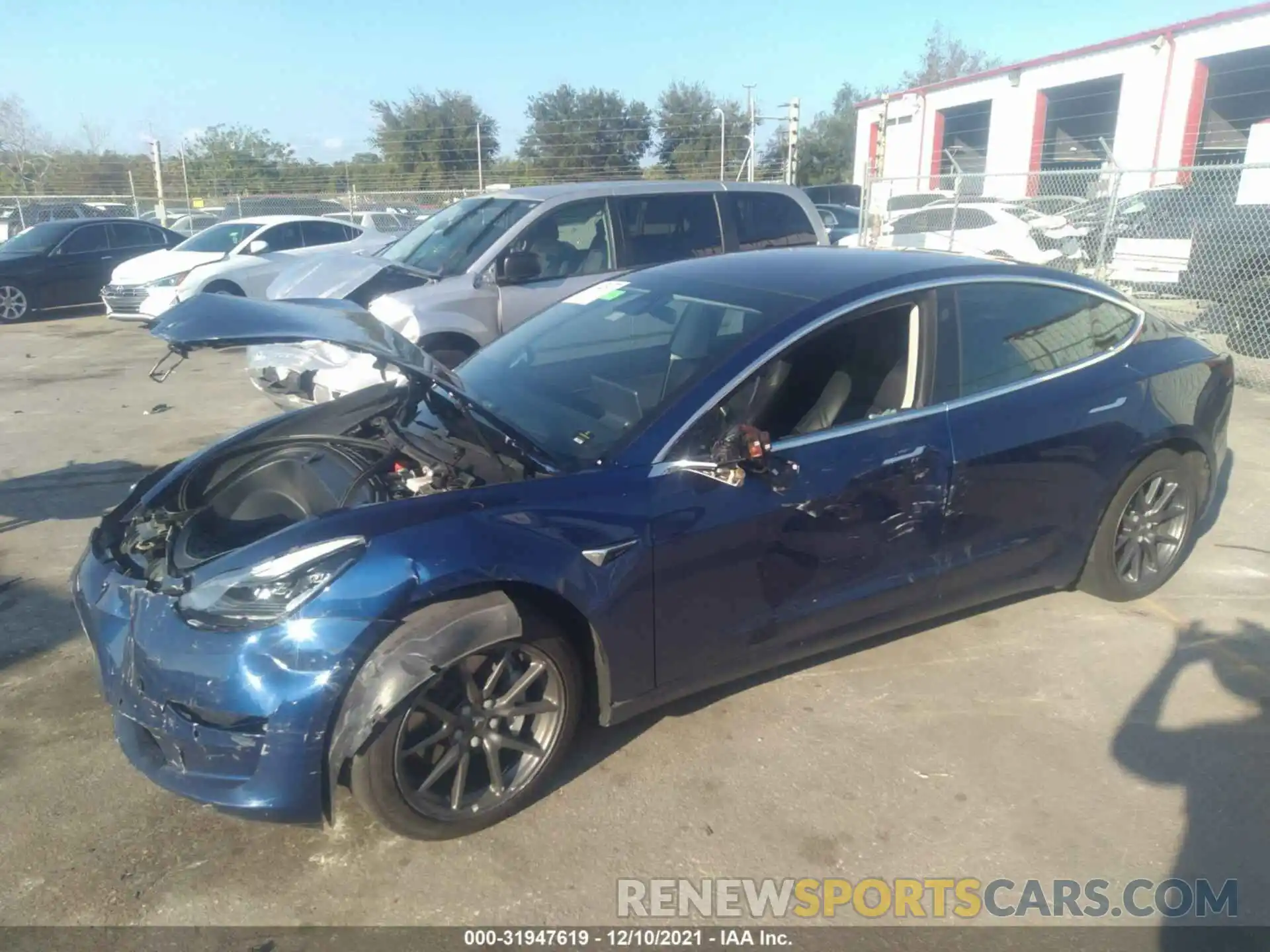 2 Photograph of a damaged car 5YJ3E1EB2KF191410 TESLA MODEL 3 2019