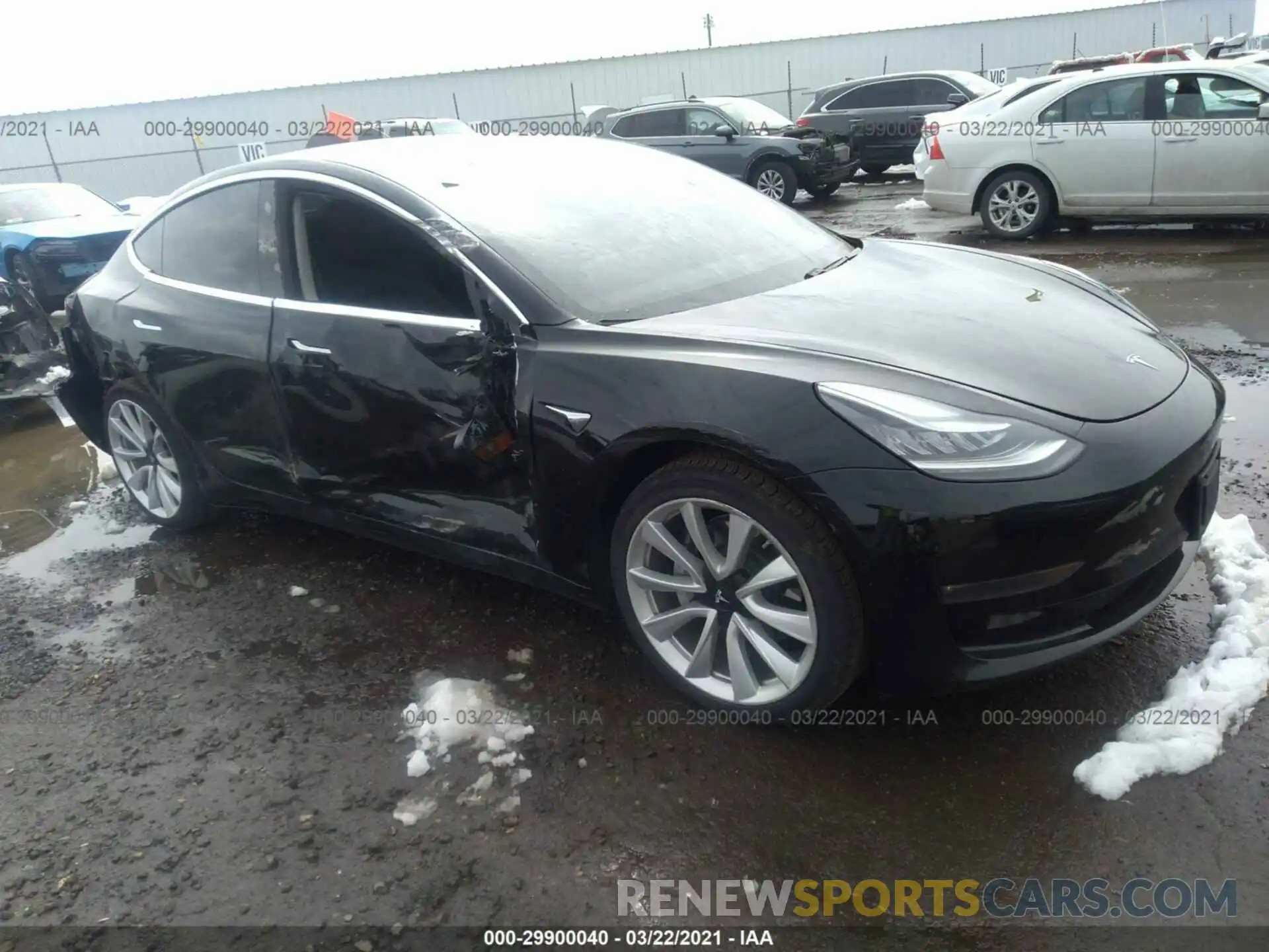 1 Photograph of a damaged car 5YJ3E1EB2KF191939 TESLA MODEL 3 2019