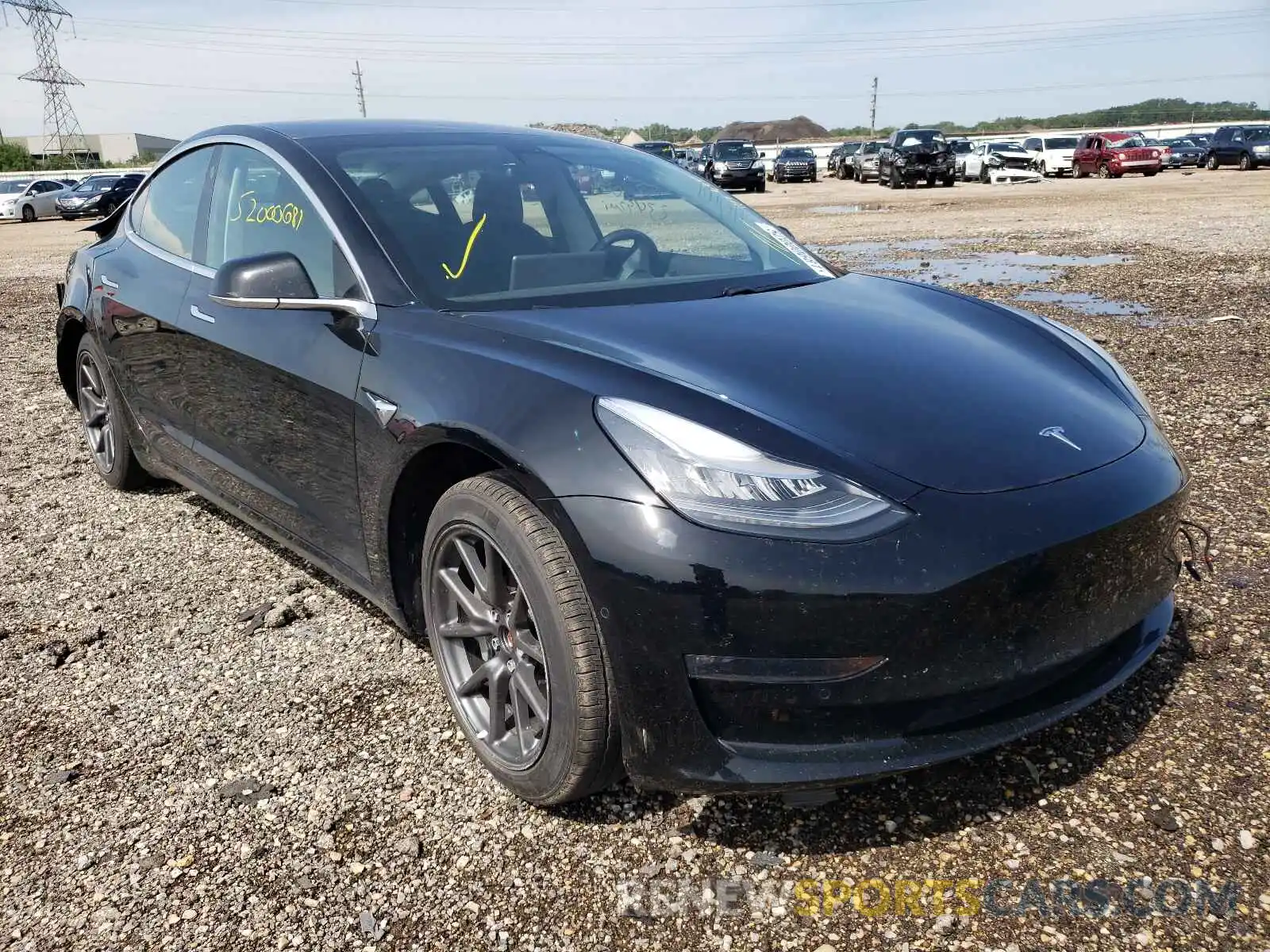 1 Photograph of a damaged car 5YJ3E1EB2KF197028 TESLA MODEL 3 2019