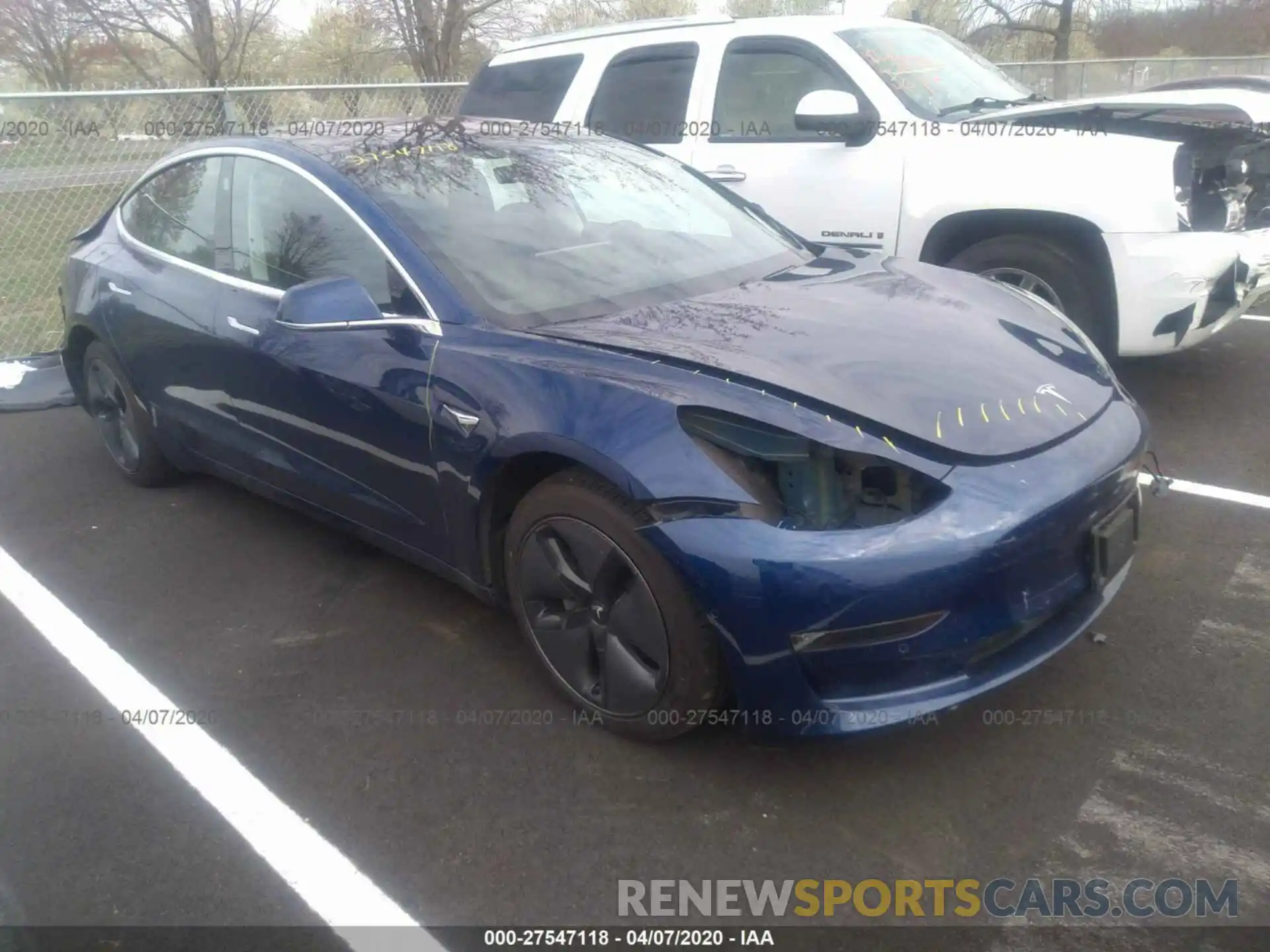 1 Photograph of a damaged car 5YJ3E1EB2KF199359 TESLA MODEL 3 2019