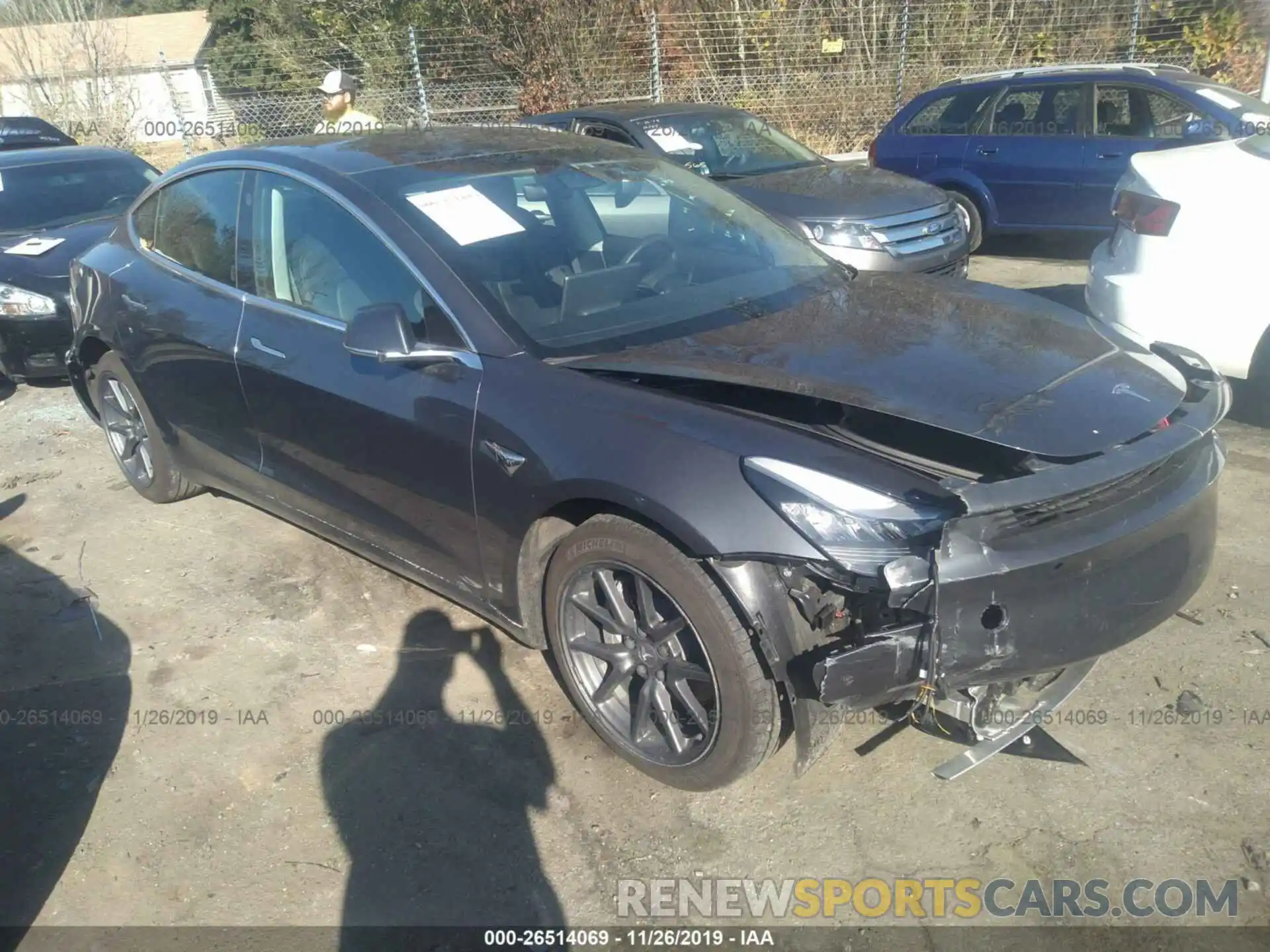 1 Photograph of a damaged car 5YJ3E1EB2KF205404 TESLA MODEL 3 2019