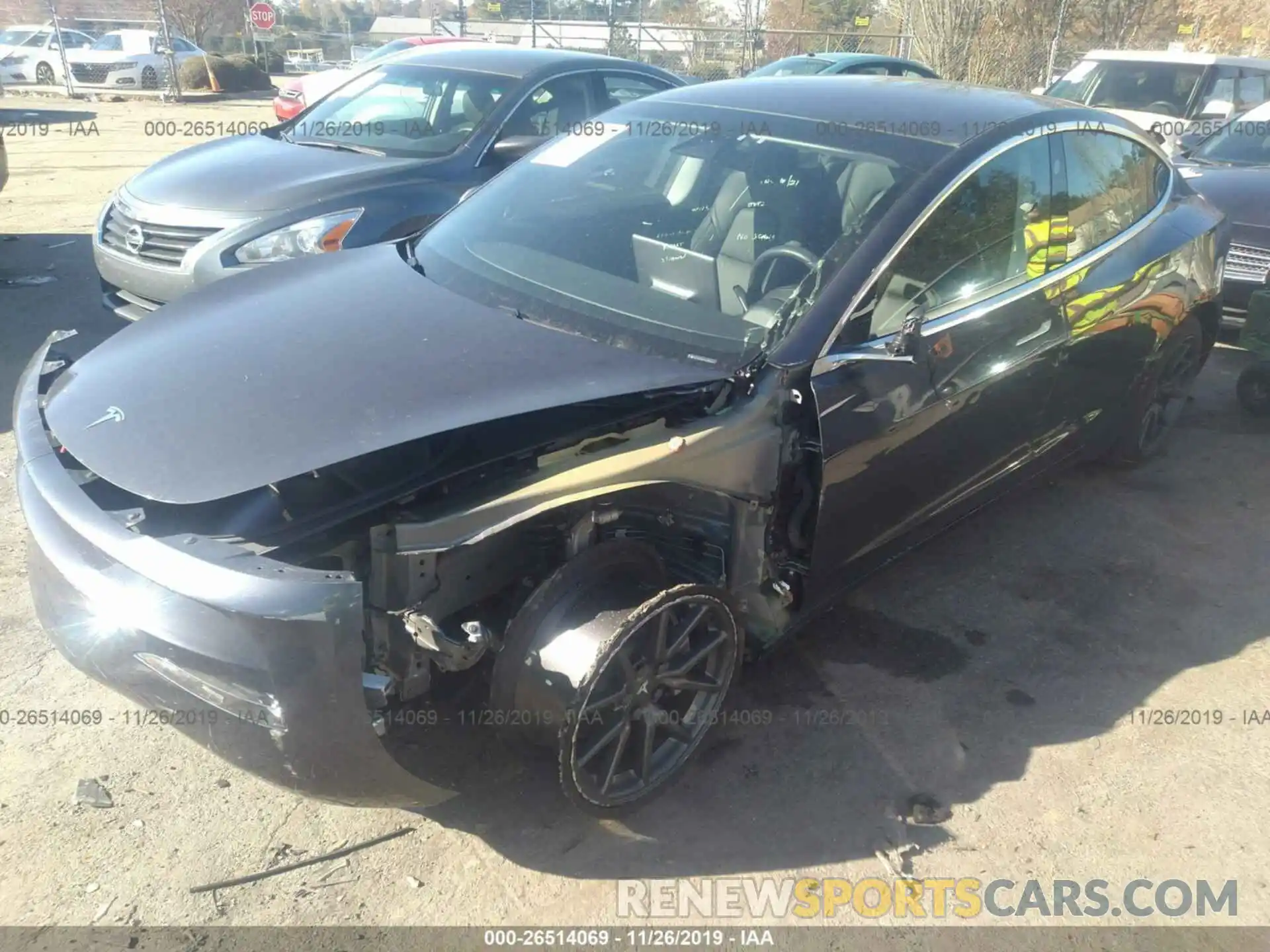 2 Photograph of a damaged car 5YJ3E1EB2KF205404 TESLA MODEL 3 2019