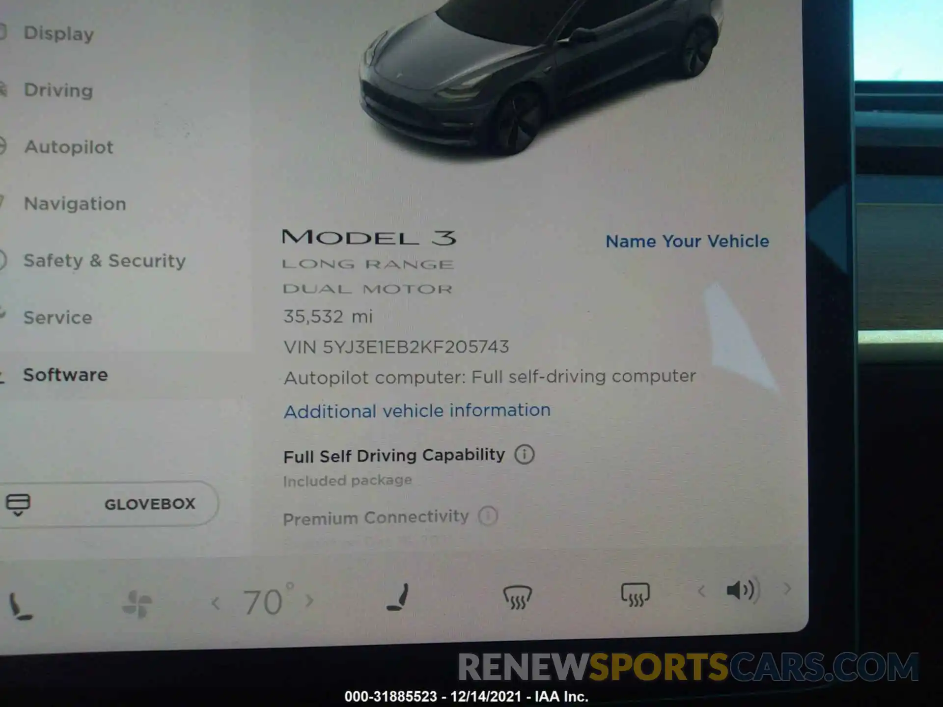 7 Photograph of a damaged car 5YJ3E1EB2KF205743 TESLA MODEL 3 2019