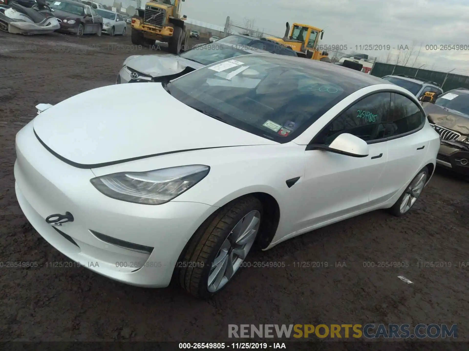 2 Photograph of a damaged car 5YJ3E1EB2KF231419 TESLA MODEL 3 2019