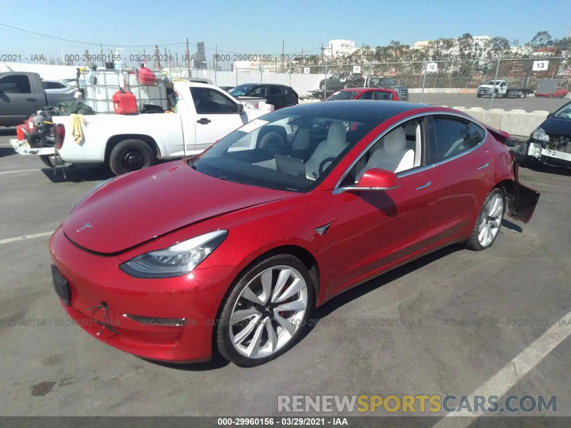 2 Photograph of a damaged car 5YJ3E1EB2KF231632 TESLA MODEL 3 2019