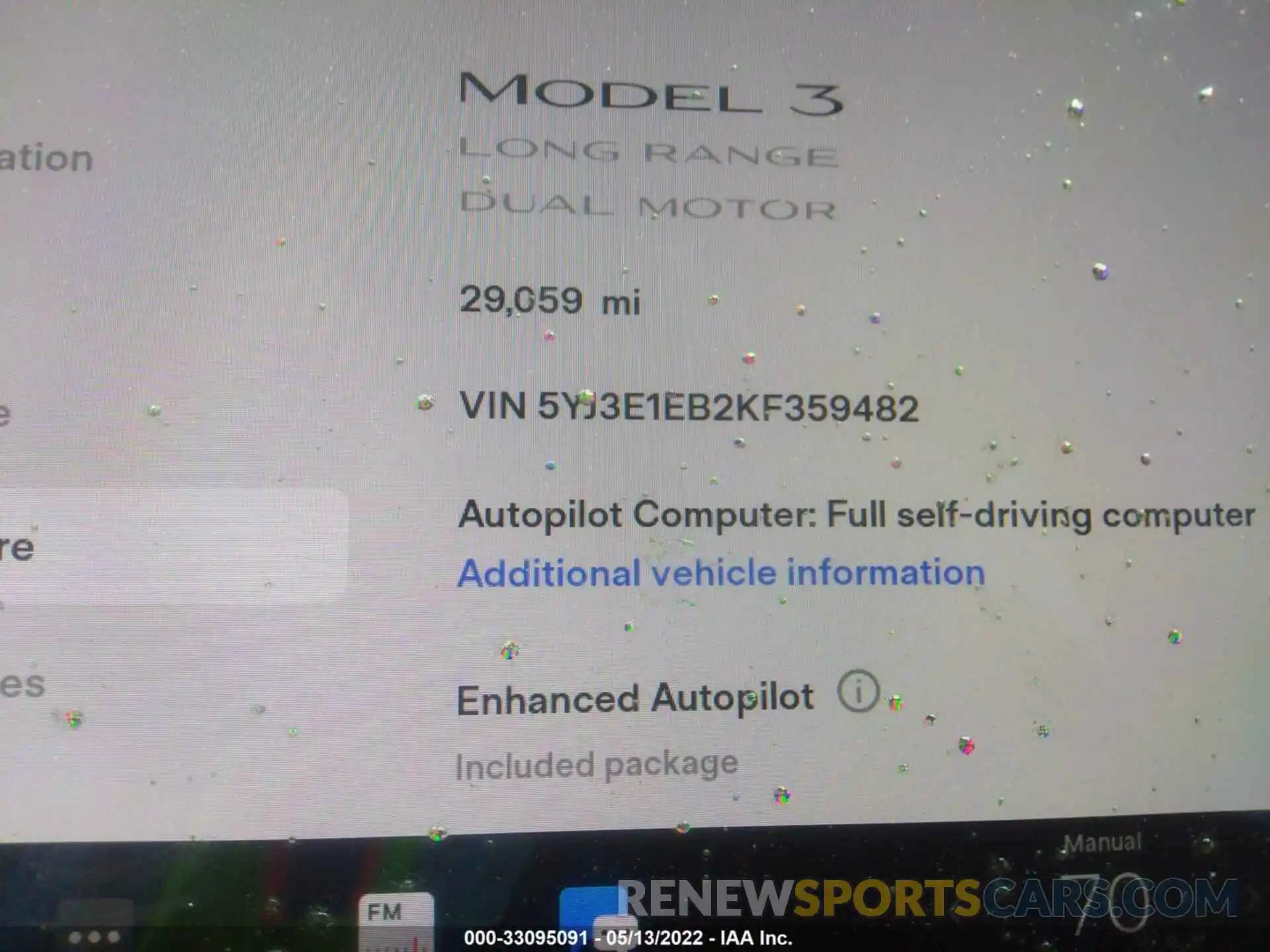 7 Фотография поврежденного автомобиля 5YJ3E1EB2KF359482 TESLA MODEL 3 2019