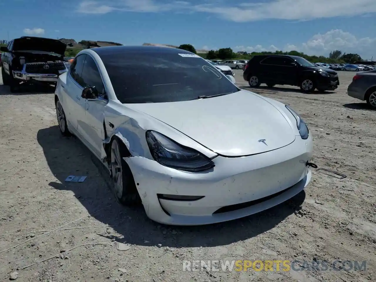 1 Photograph of a damaged car 5YJ3E1EB2KF365105 TESLA MODEL 3 2019